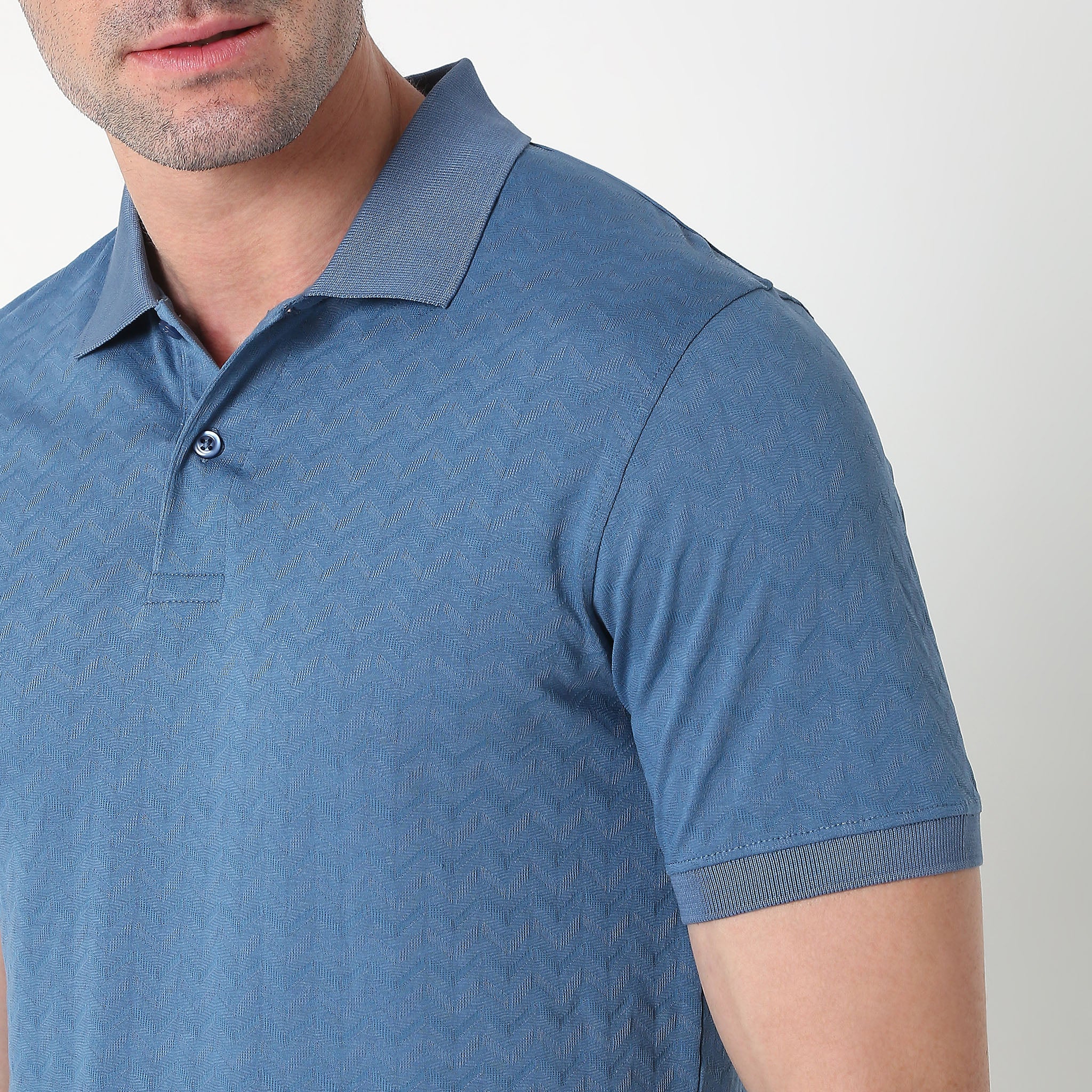 Knitted Structured Polo T-Shirt - Image 5
