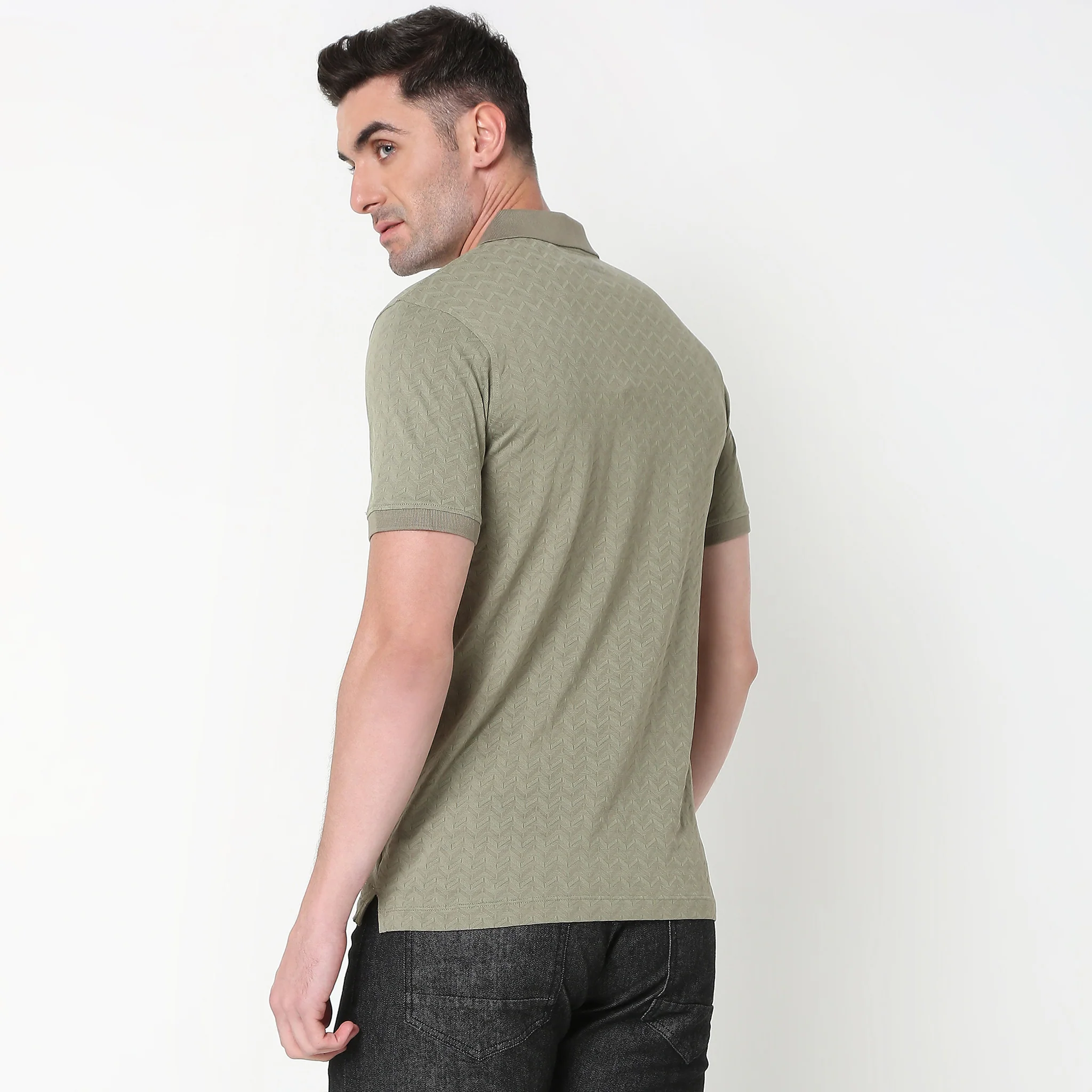 Knitted Structured Polo T-Shirt - Image 8