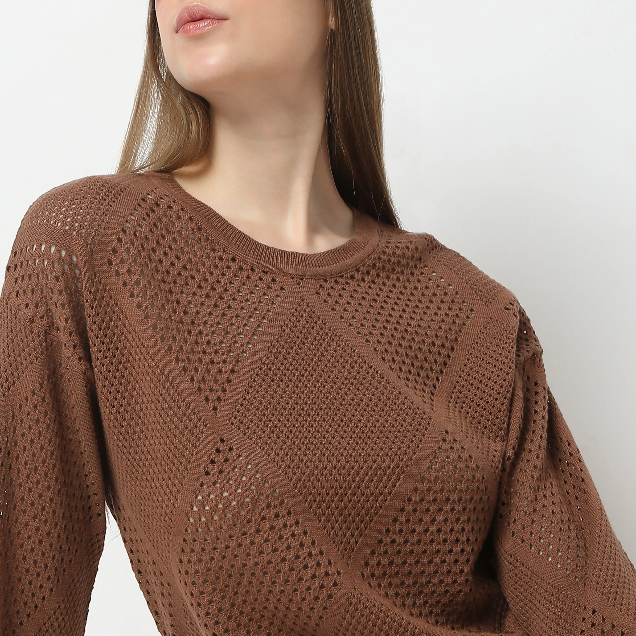 Structured Full Sleeve Flat Knits T-Shirt - Image 5