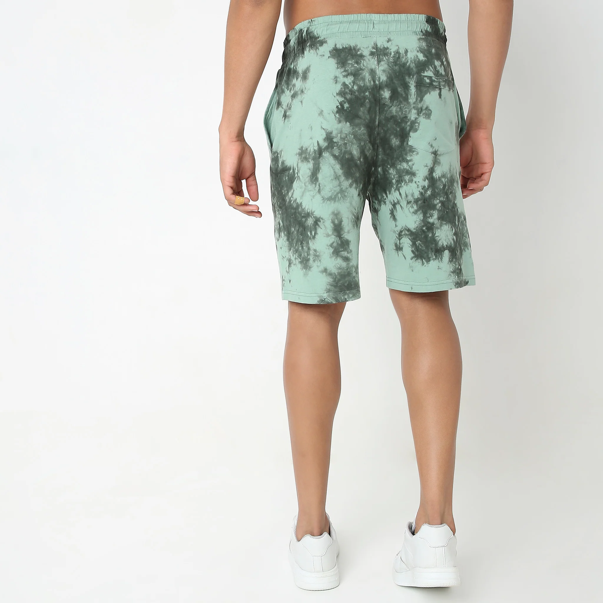 Regular Fit Tie - Dye Mid Rise Shorts - Image 5
