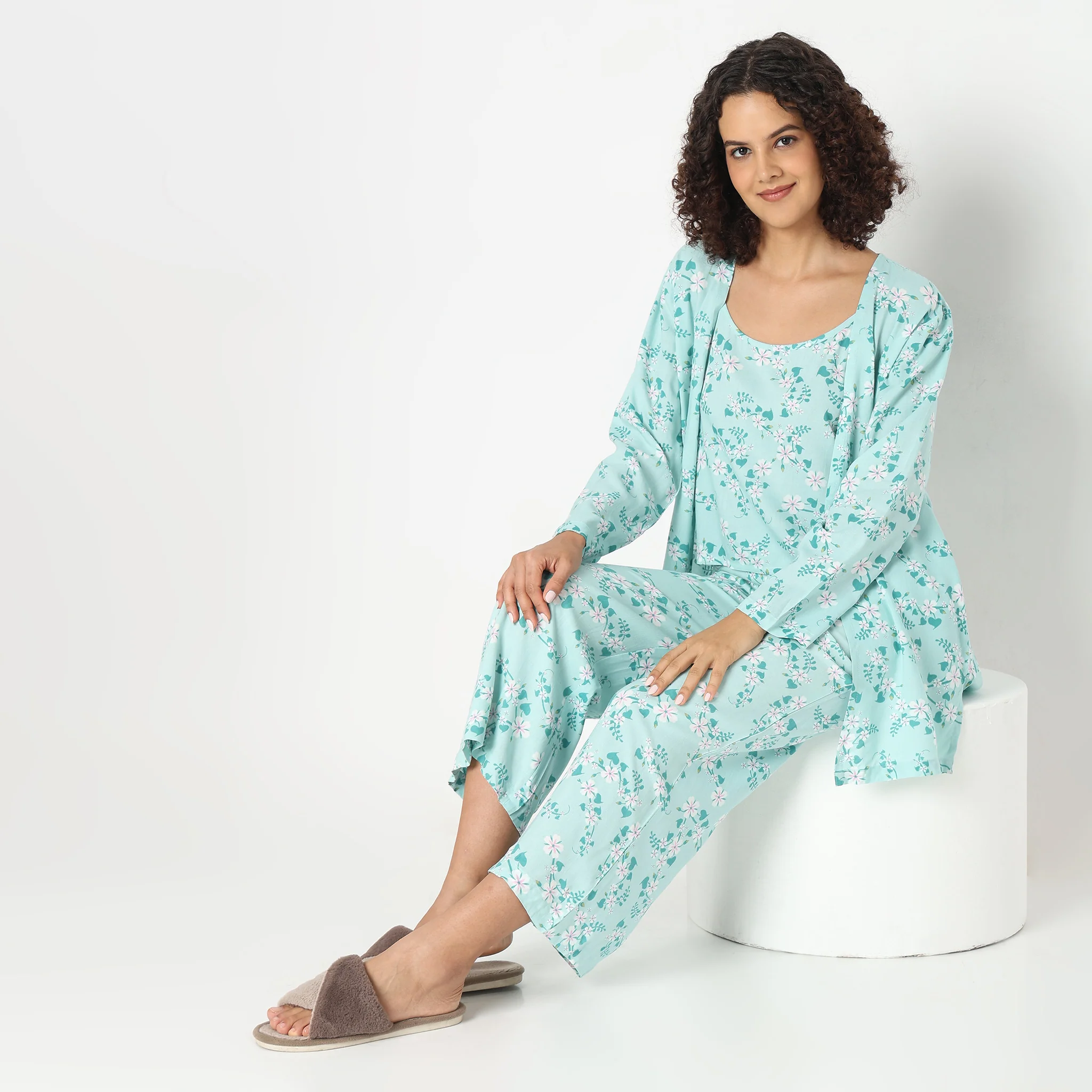 Woven Tropical Sleepwear Lounge Shrug