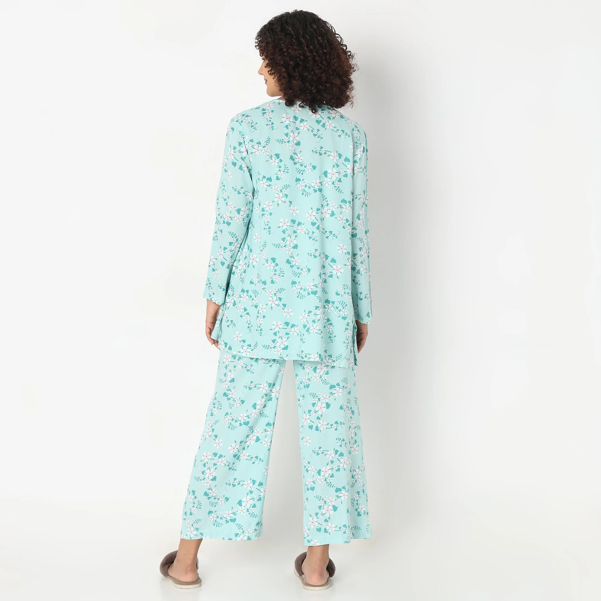 Woven Tropical Sleepwear Lounge Shrug - Image 3