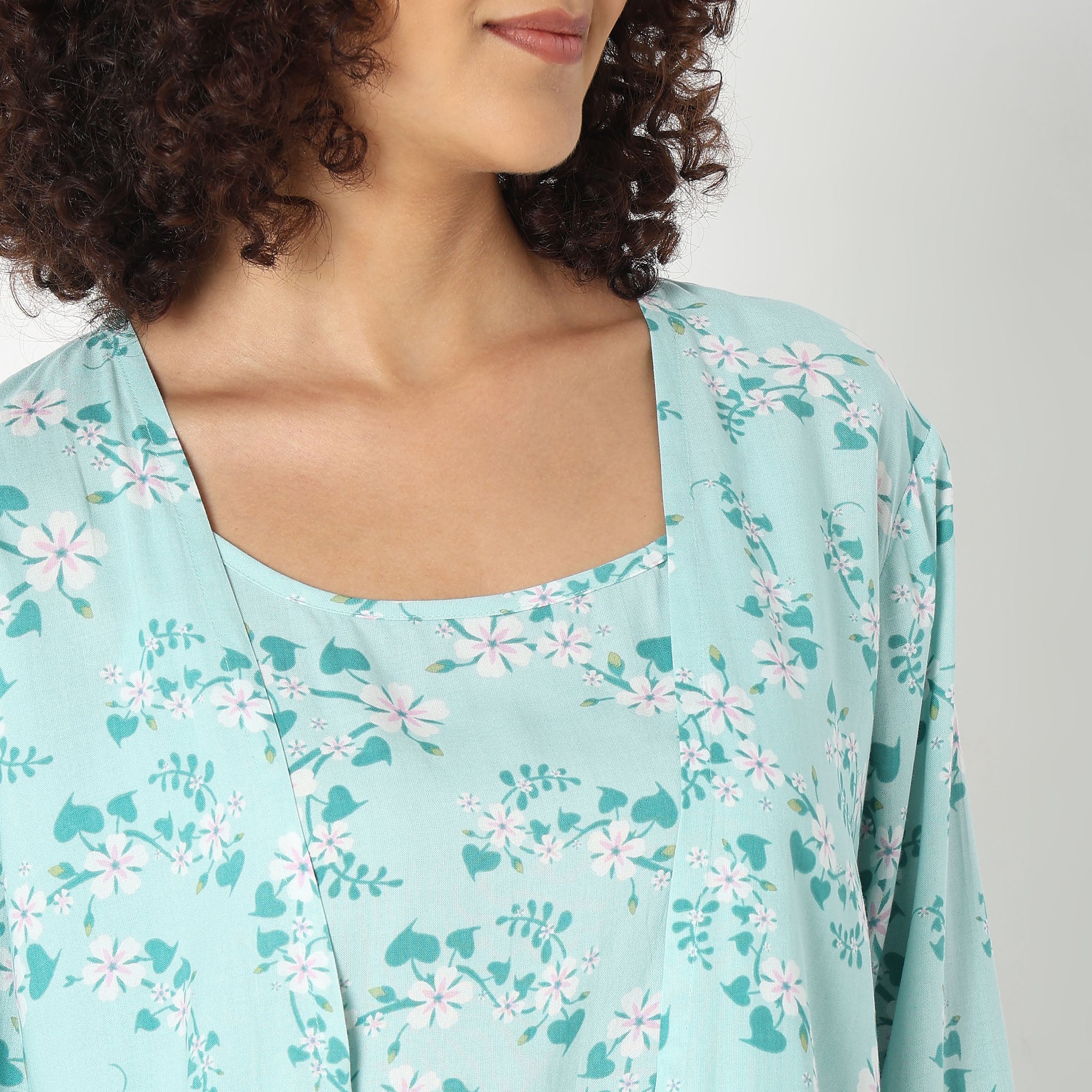 Woven Tropical Sleepwear Lounge Shrug - Image 5