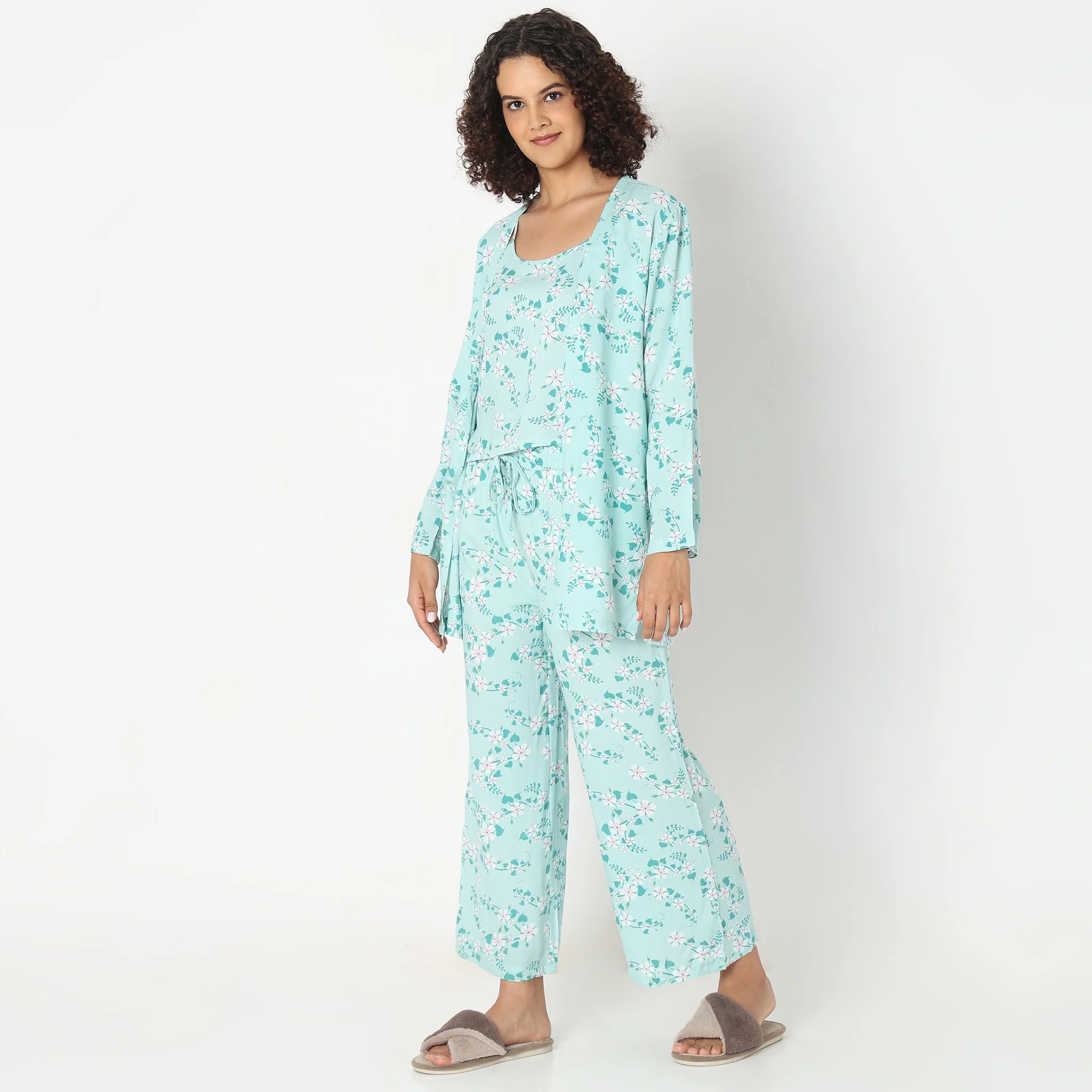 Woven Tropical Sleepwear Lounge Shrug - Image 6