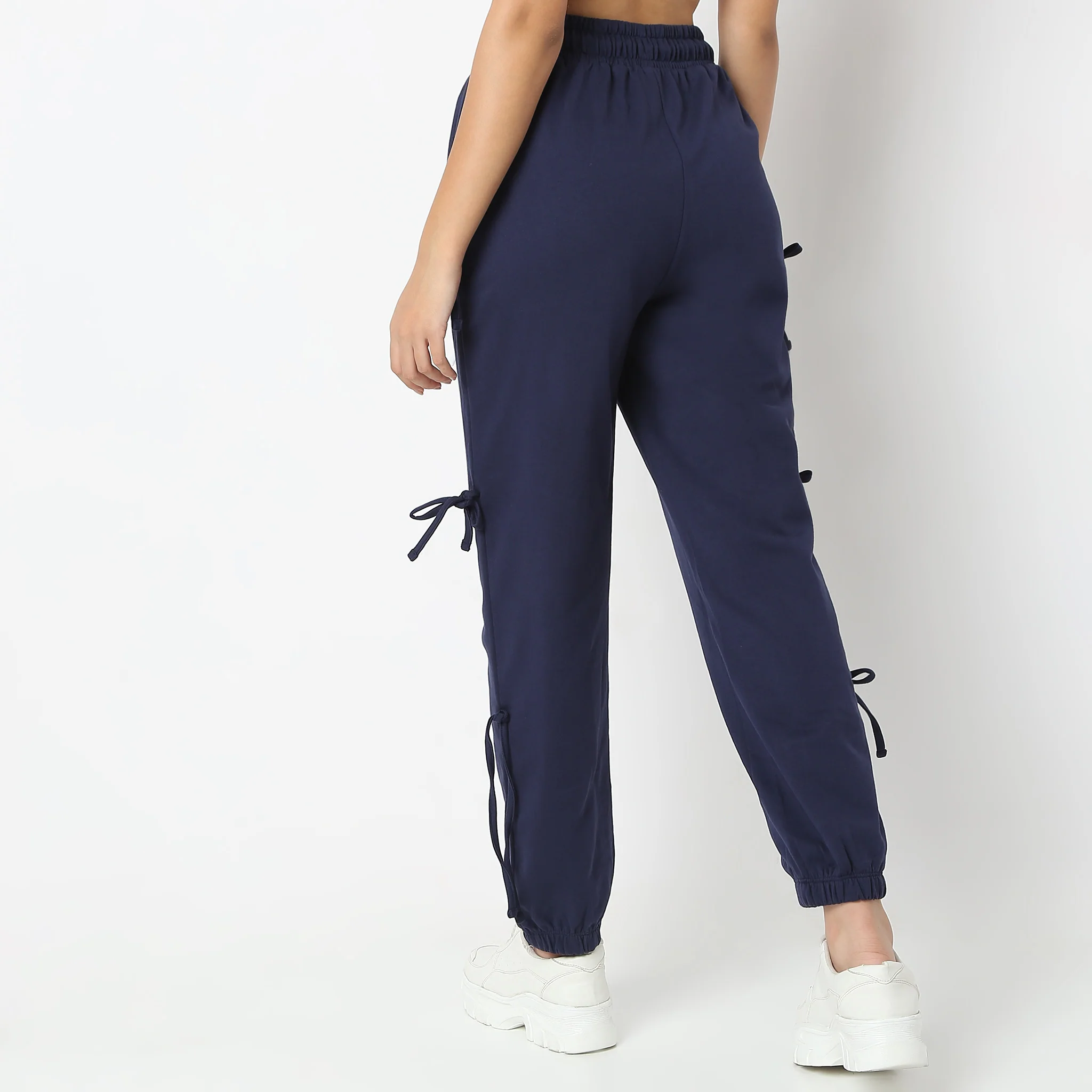 Relaxed Fit Ankle Length High Rise Joggers - Image 3