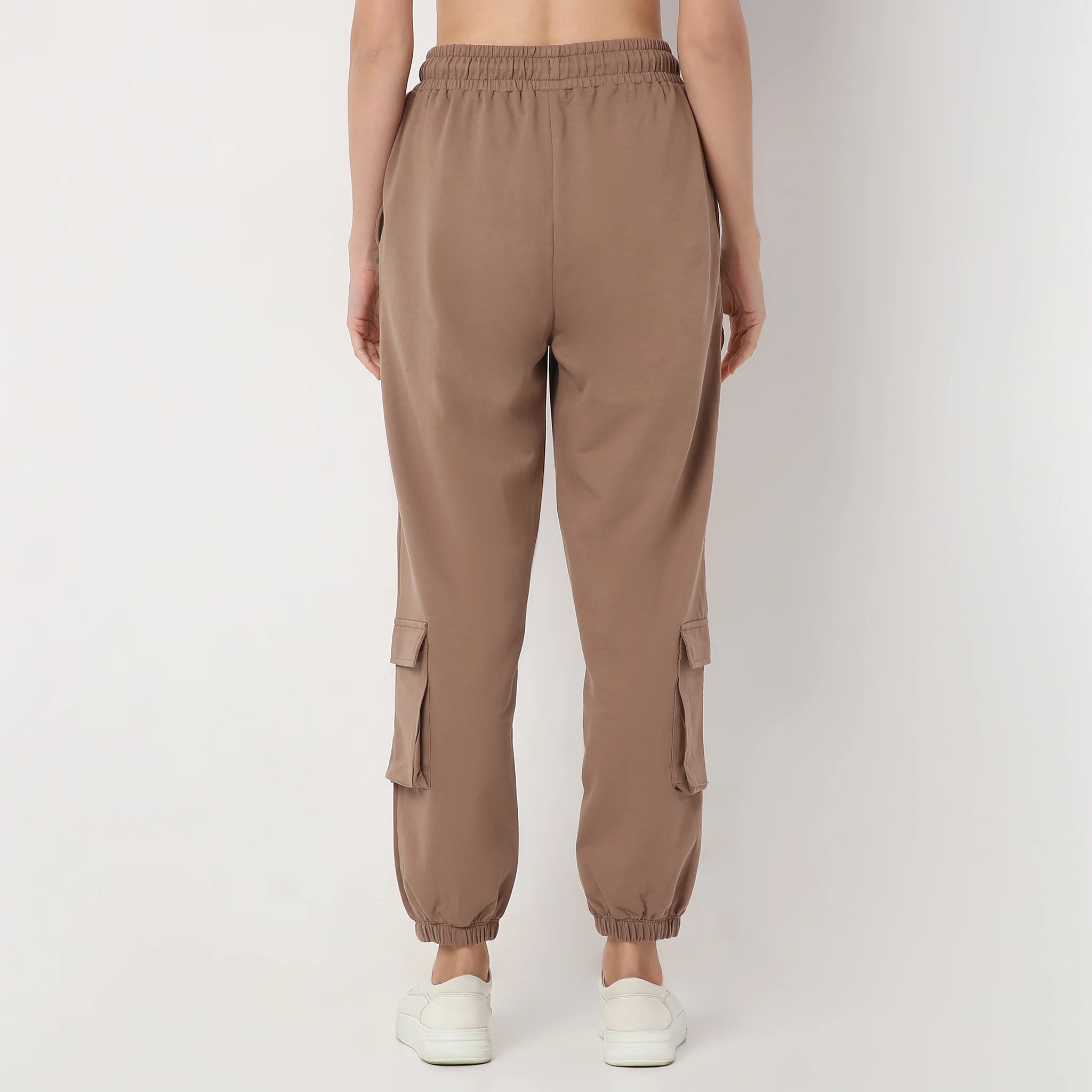 Relaxed Fit Ankle Length High Rise With Patch Pockets And Stripe Detail Joggers - Image 8