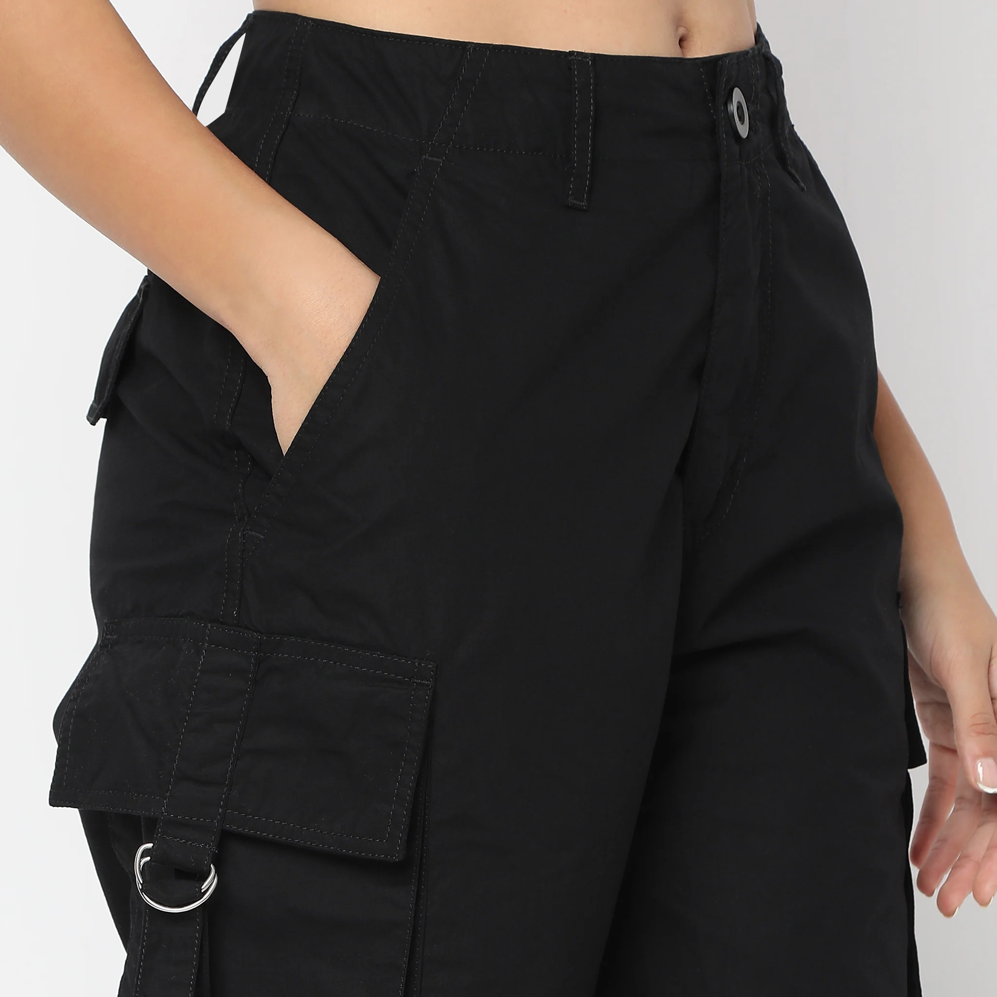 Relaxed Fit High Rise Cargos - Image 4