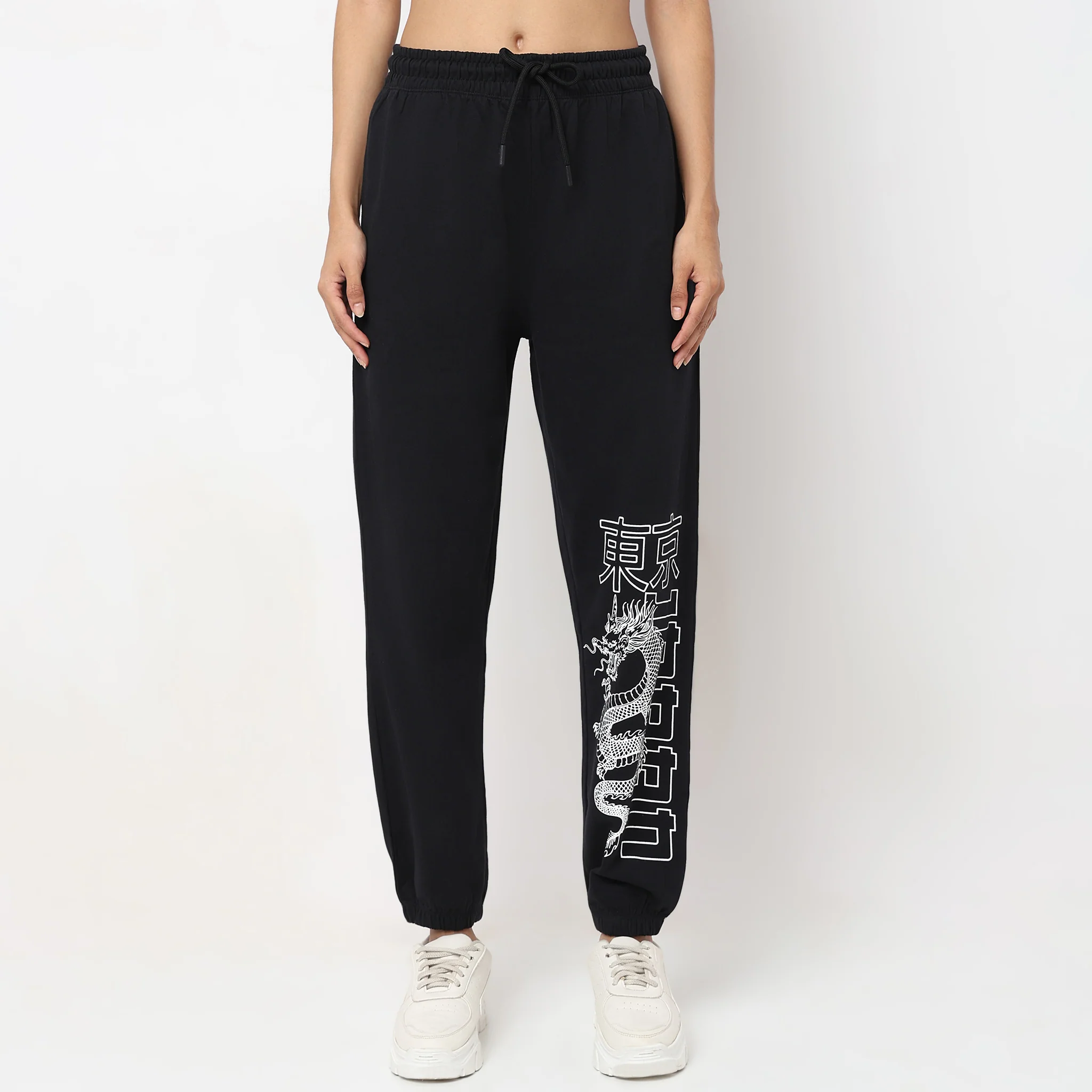 Relaxed Fit Printed Mid Rise Joggers - Image 2