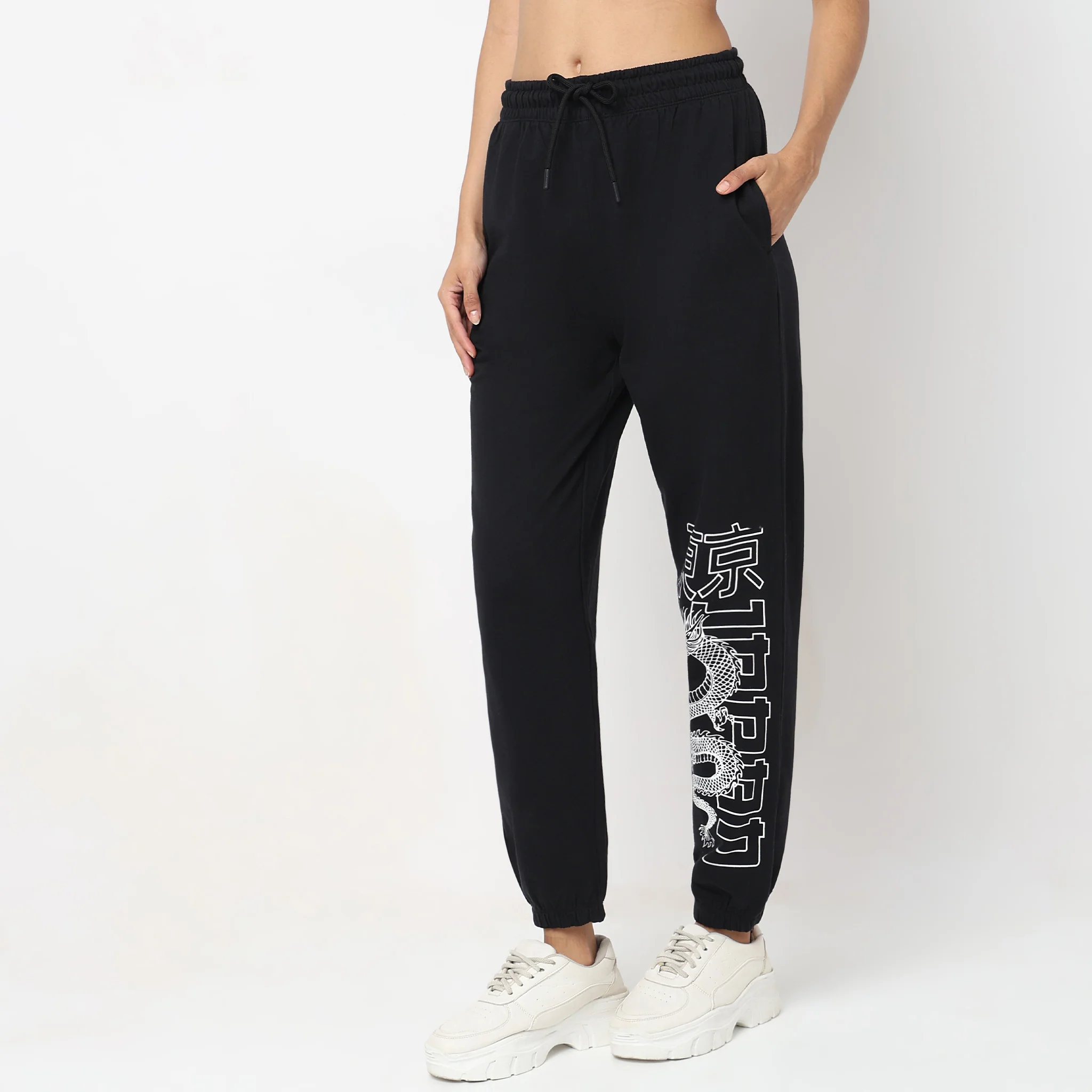 Relaxed Fit Printed Mid Rise Joggers - Image 5