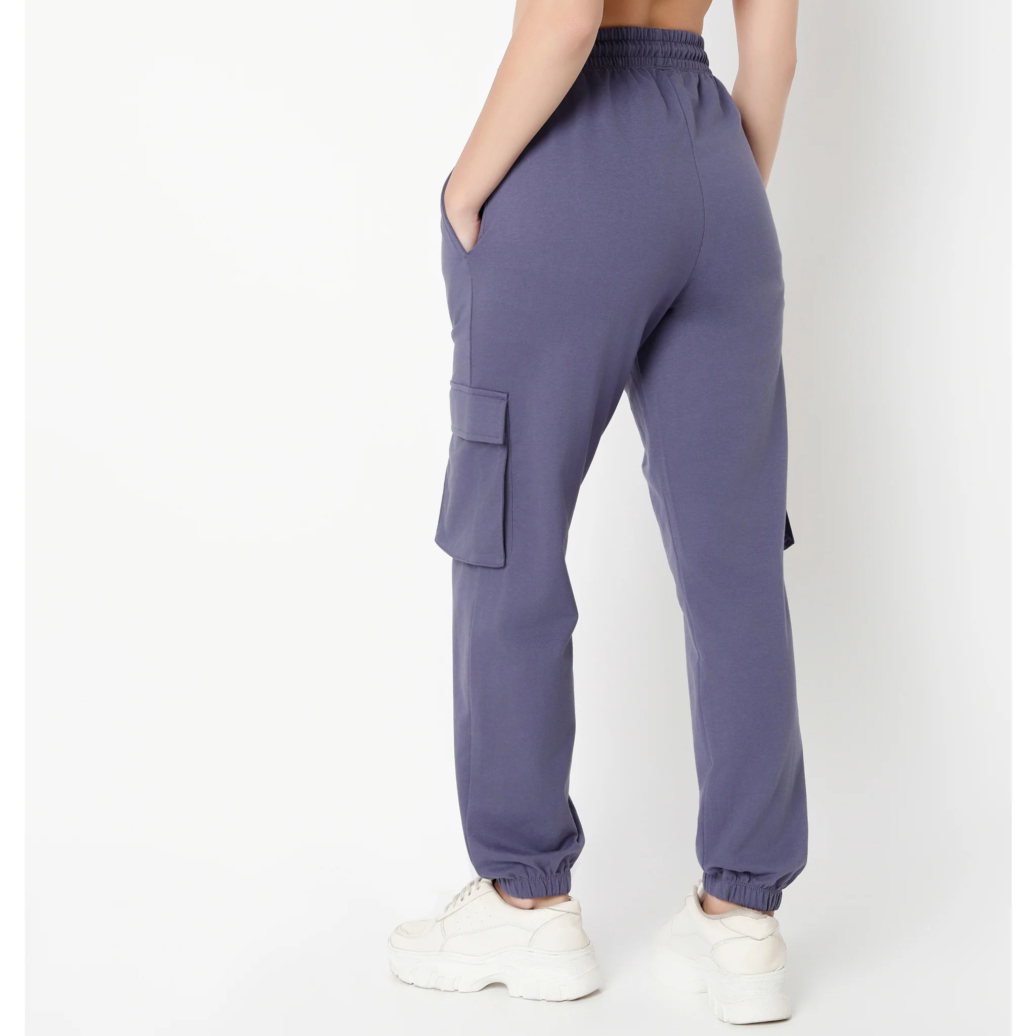 Ankle Length Relaxed Fit Solid Athleisure Joggers - Image 3