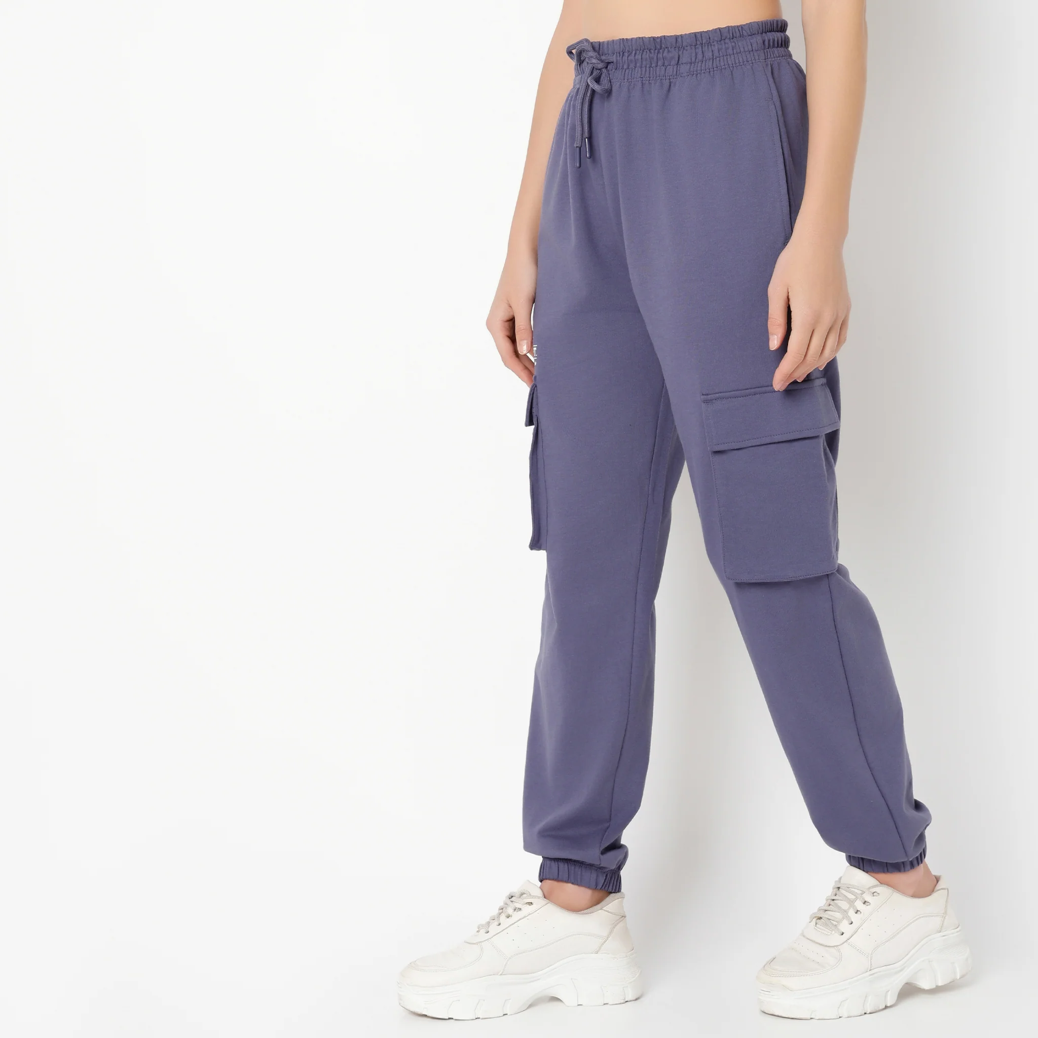 Ankle Length Relaxed Fit Solid Athleisure Joggers - Image 5