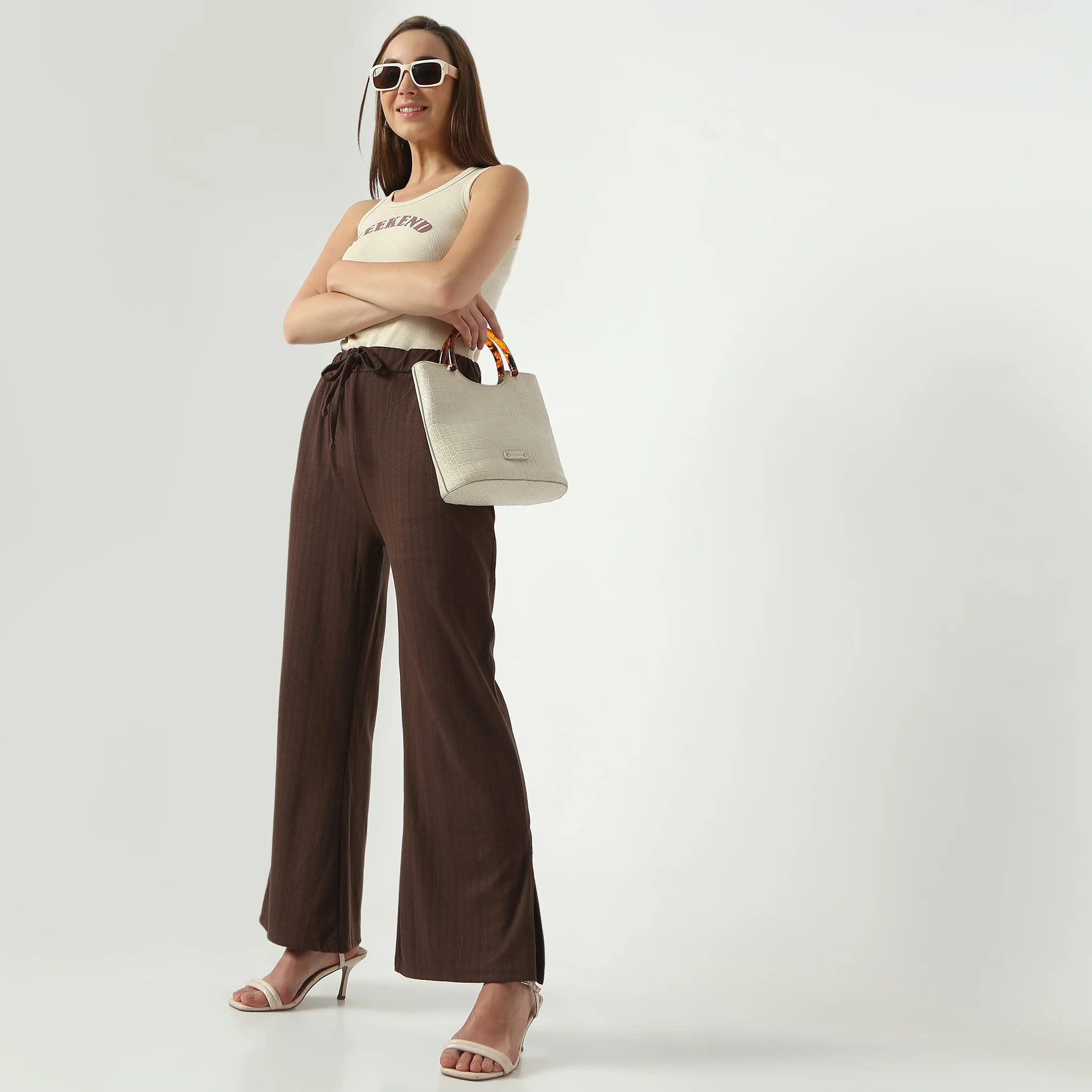 Relaxed Fit Ankle Length High Rise Palazzos - Image 6