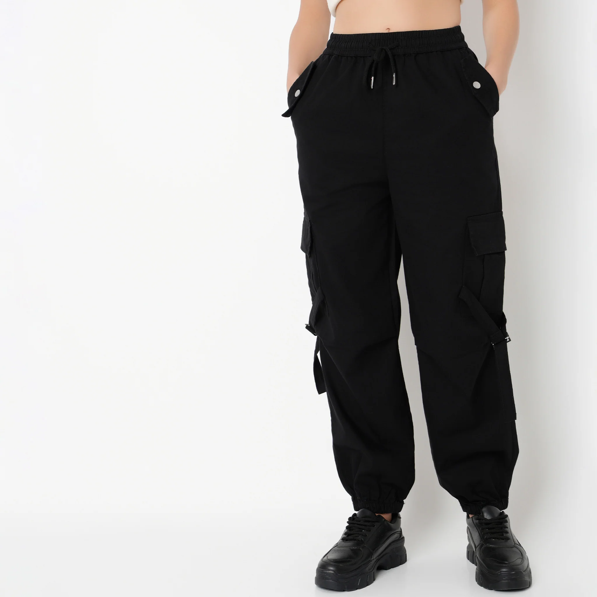Relaxed Fit Ankle Length High Rise Pants - Image 7