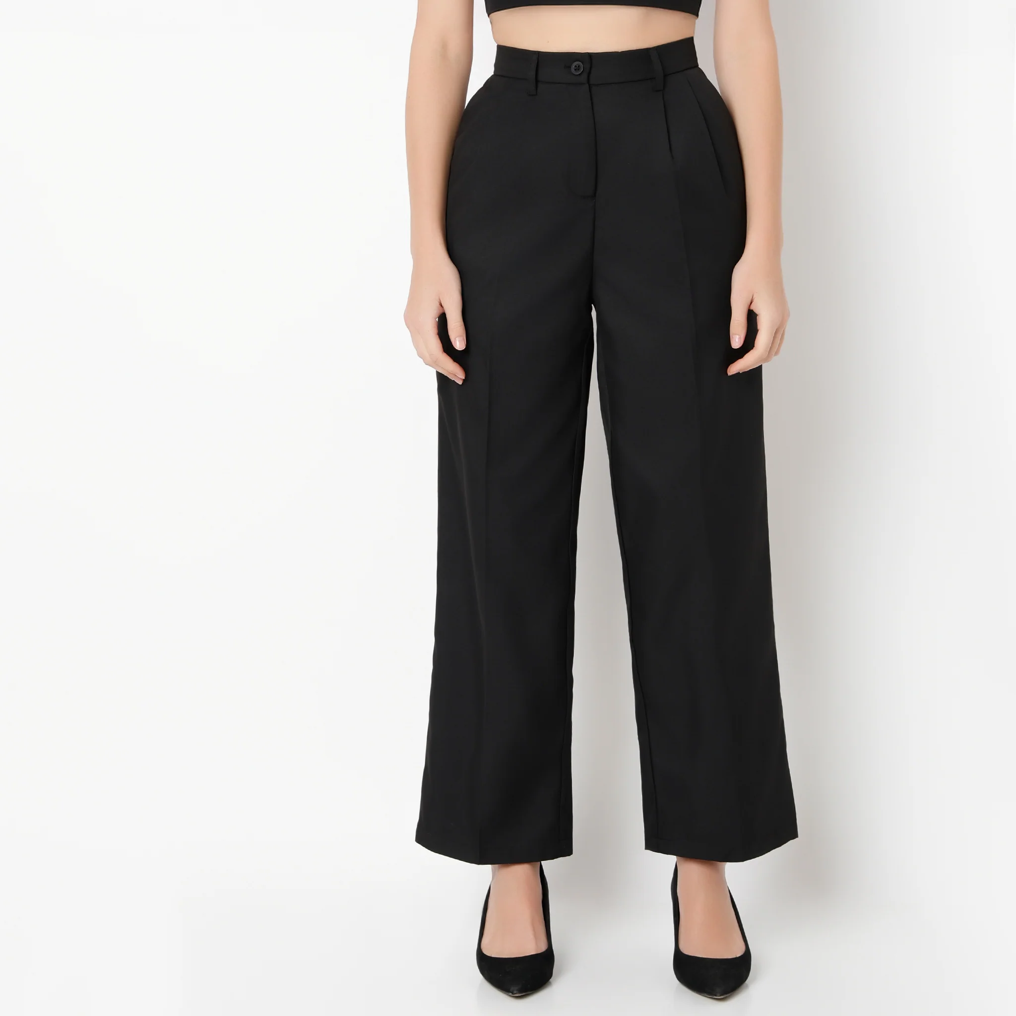 Ankle Length Relaxed Fit Solid Betty Pants - Image 2