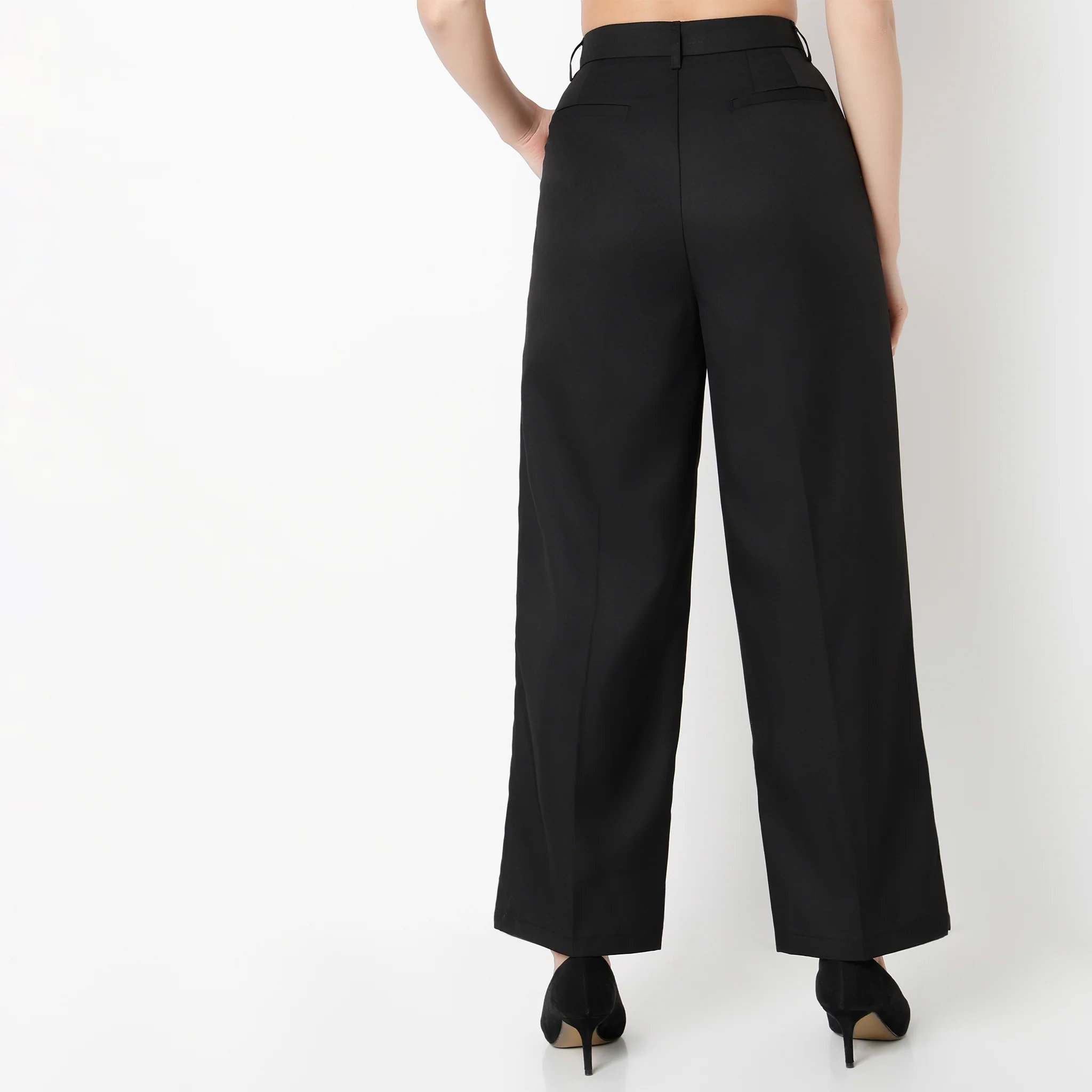 Ankle Length Relaxed Fit Solid Betty Pants - Image 3