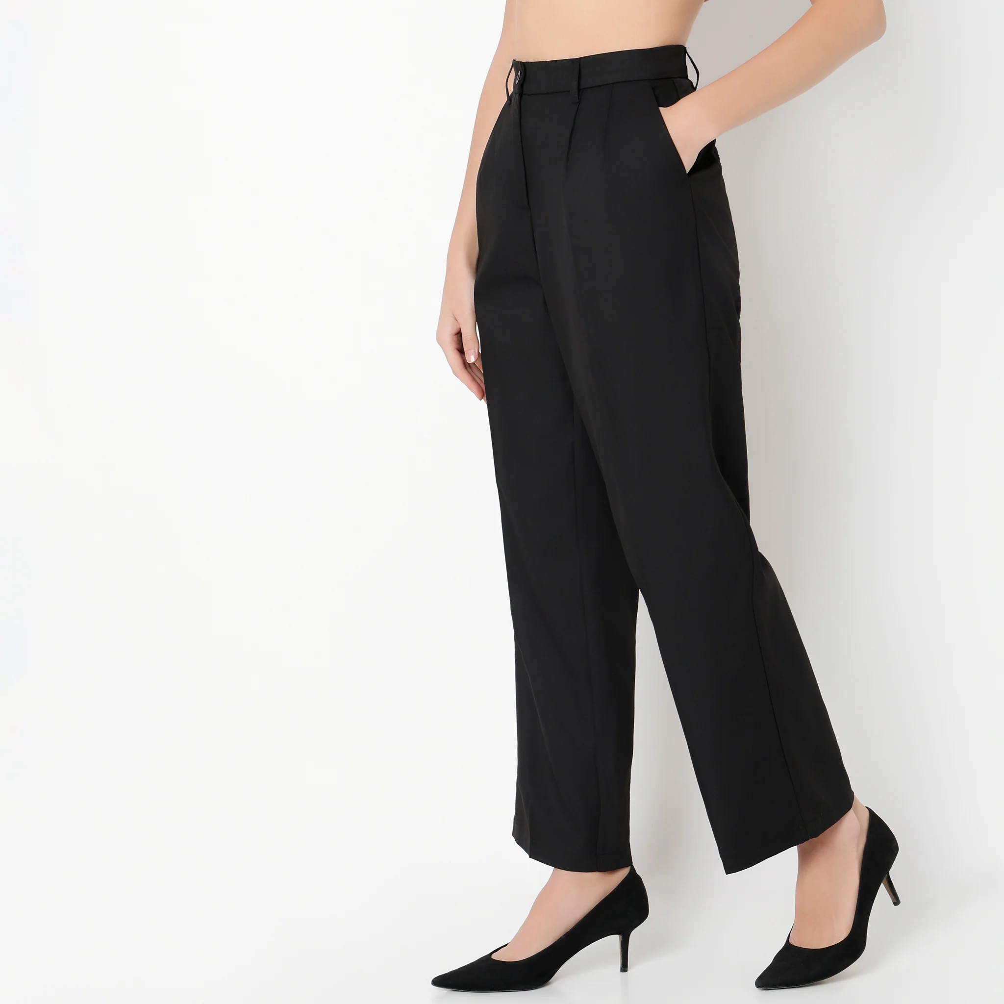 Ankle Length Relaxed Fit Solid Betty Pants - Image 5