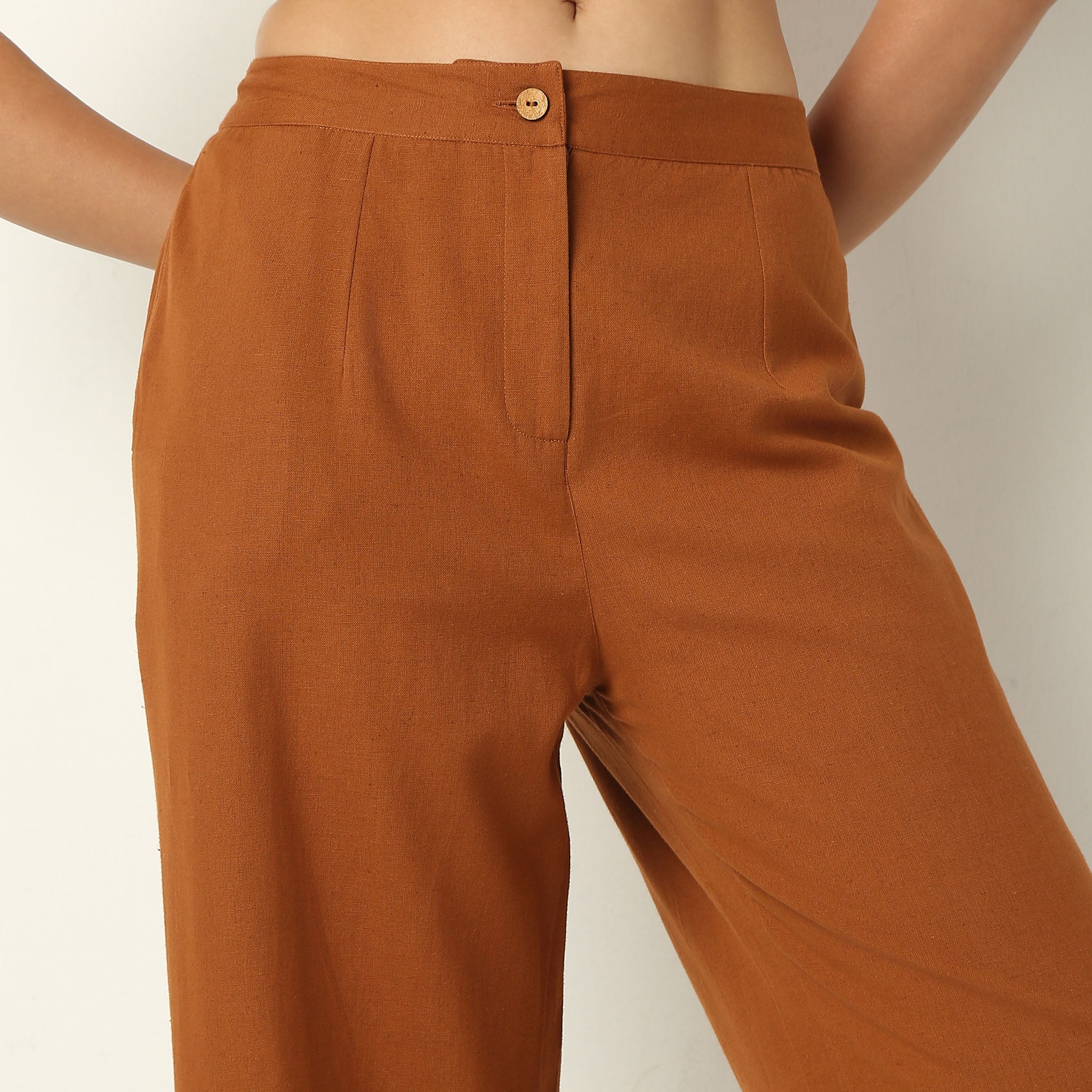 Ankle Length Relaxed Fit Solid Pants - Image 4