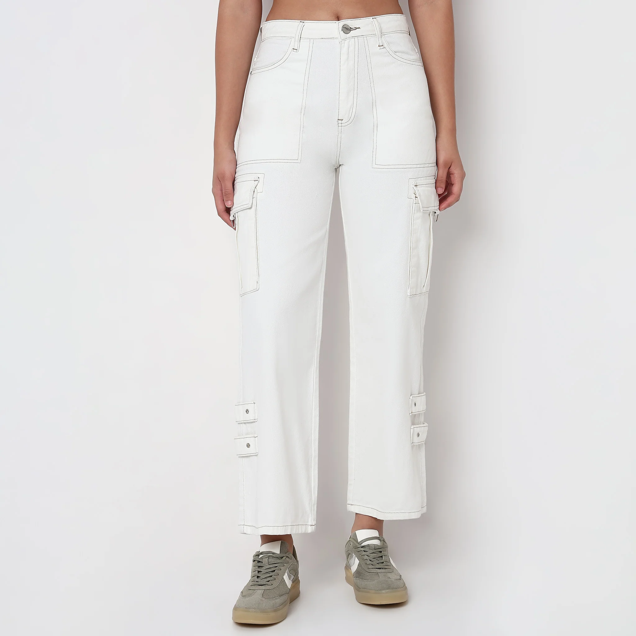 High Rise Cargo Fit Jeans - Image 2