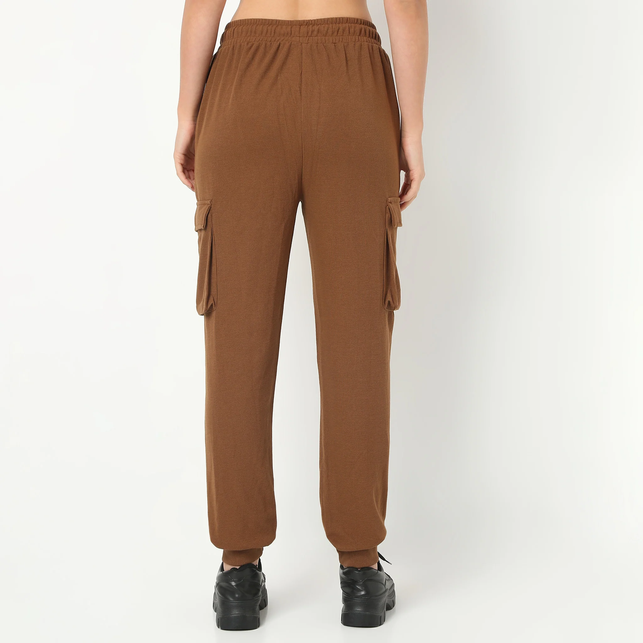 Relaxed Fit Ankle Length High Rise Joggers - Image 3
