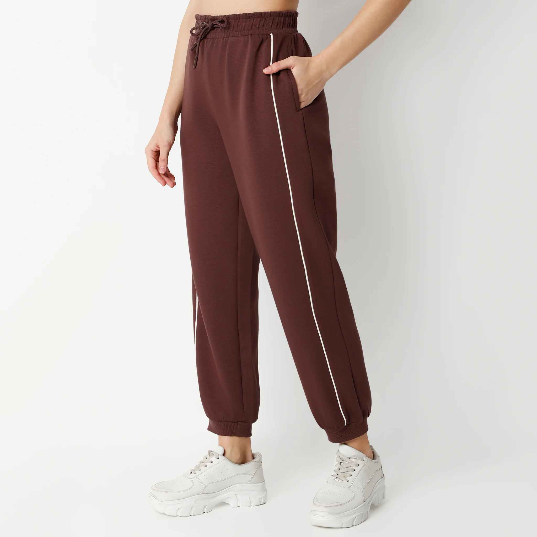 Relaxed Fit Ankle Length High Rise Joggers - Image 5