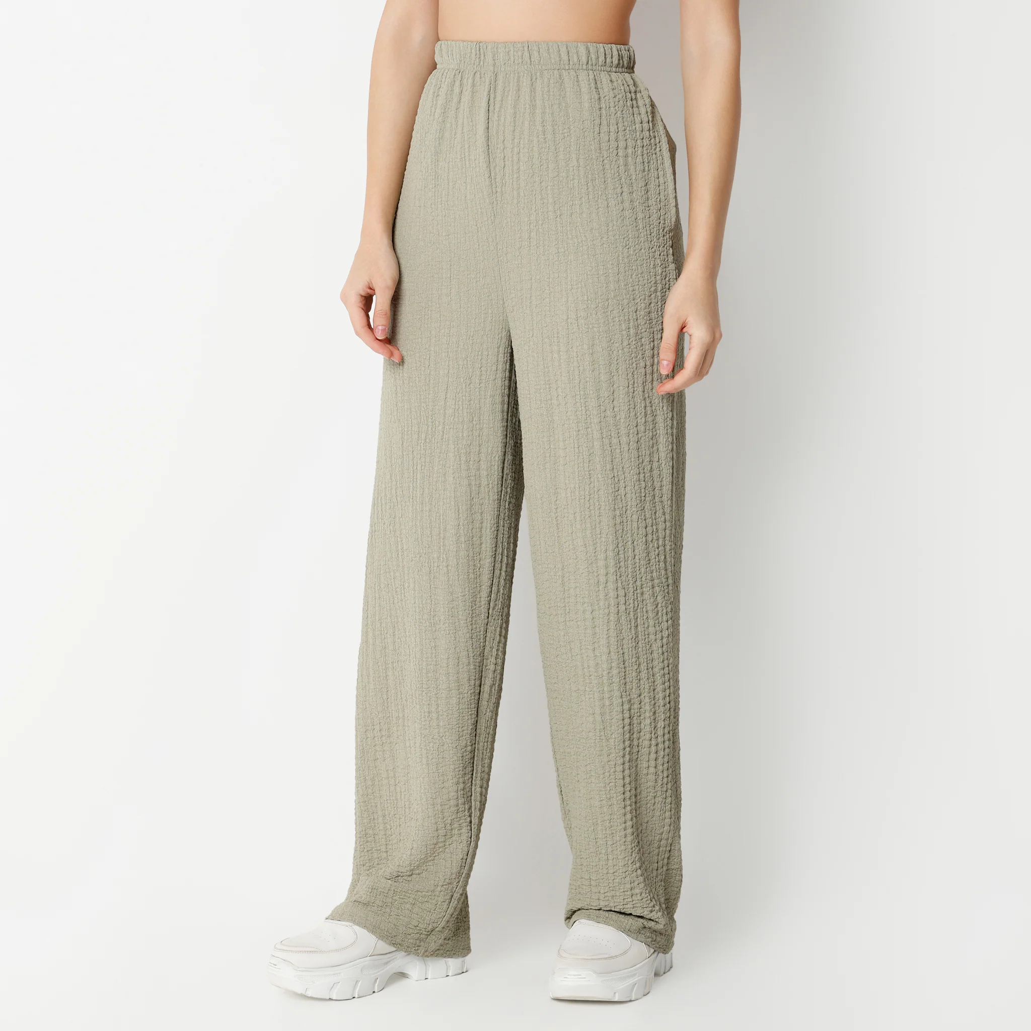 Relaxed Fit High Rise Palazzo With Elasticated Waistband - Image 10
