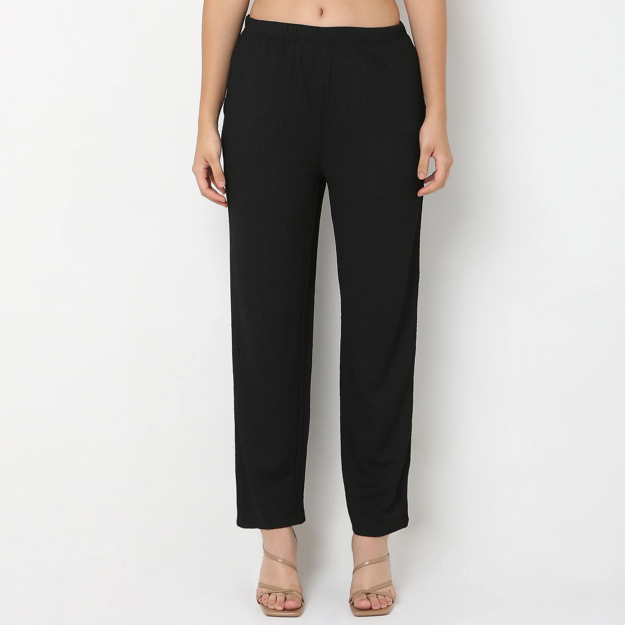 Relaxed Fit High Rise Palazzo With Elasticated Waistband - Image 12