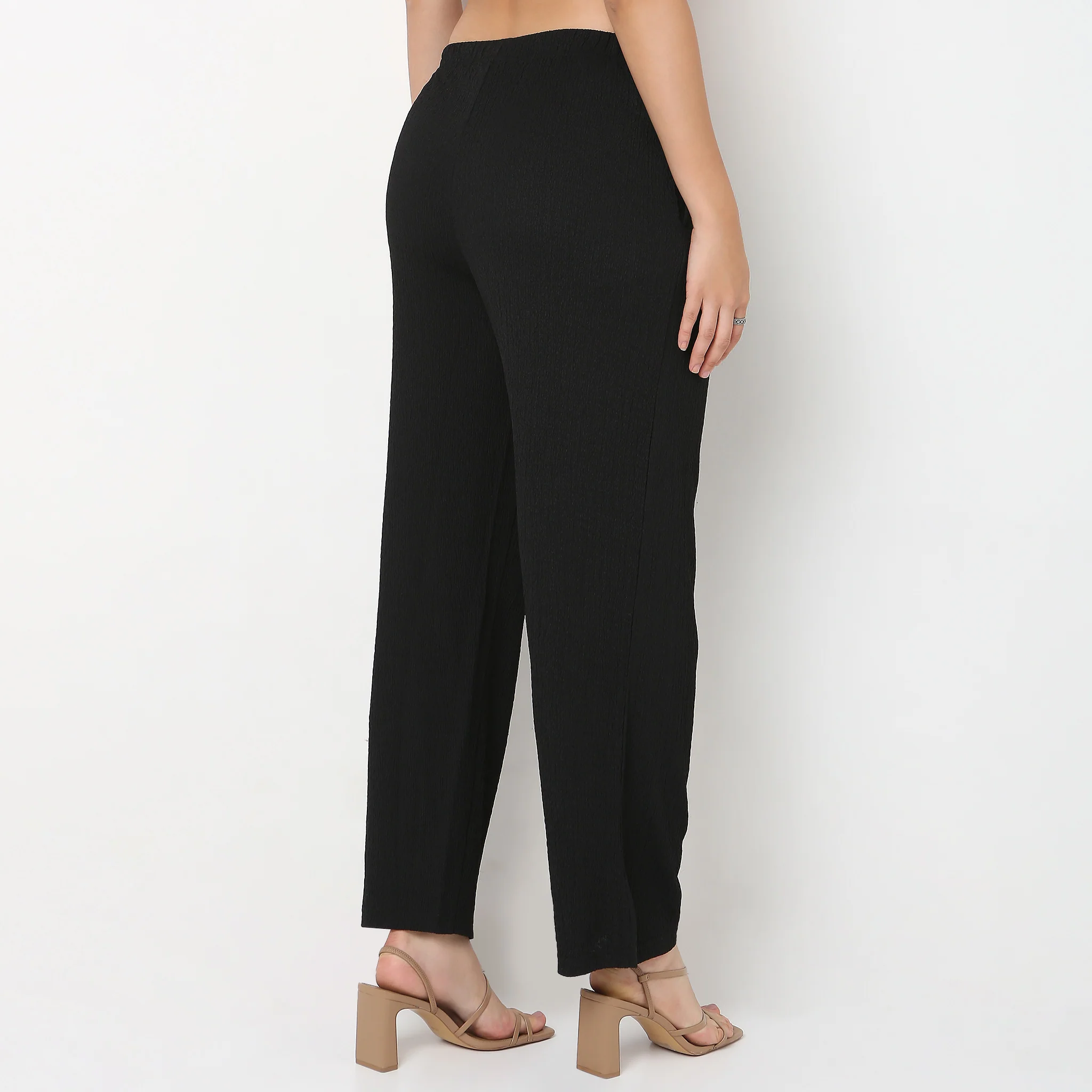 Relaxed Fit High Rise Palazzo With Elasticated Waistband - Image 13