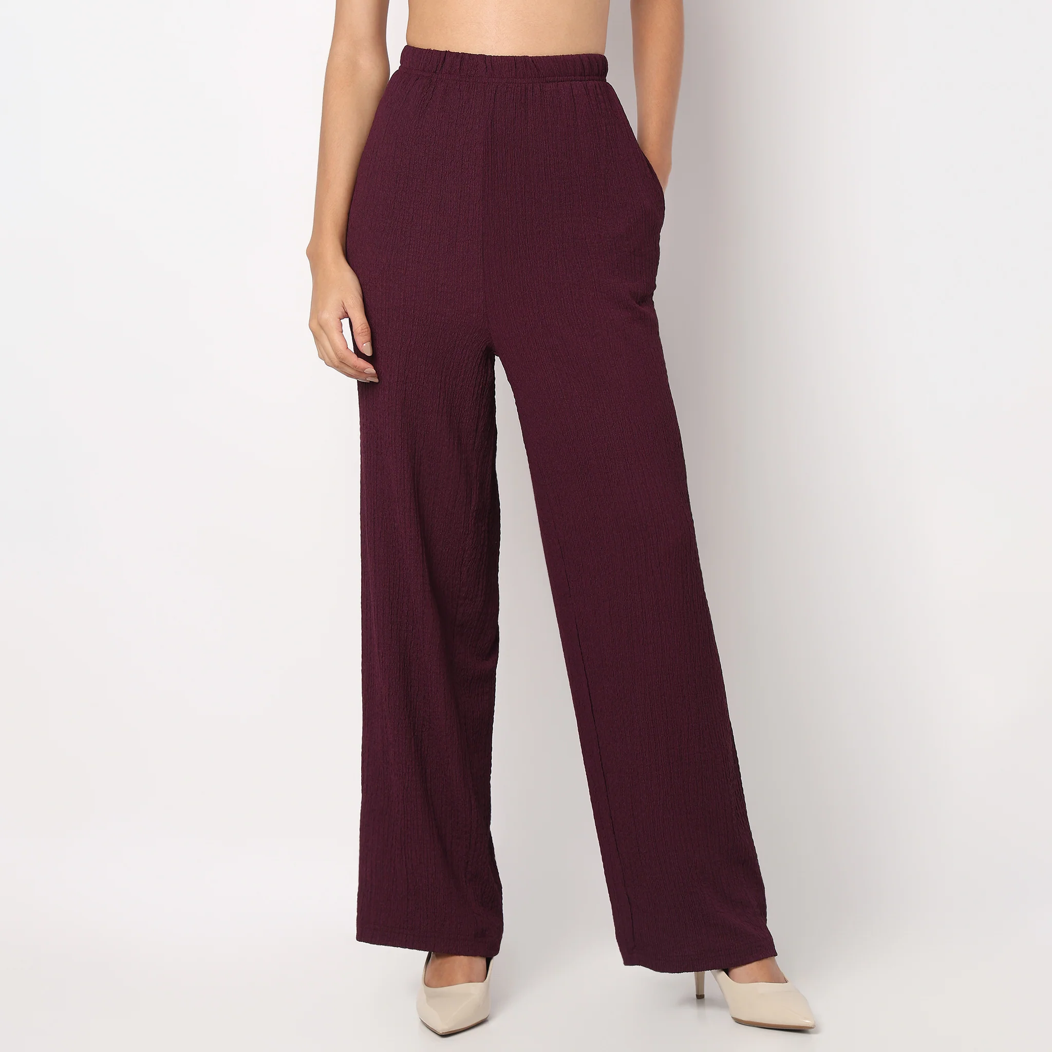 Relaxed Fit High Rise Palazzo With Elasticated Waistband - Image 17