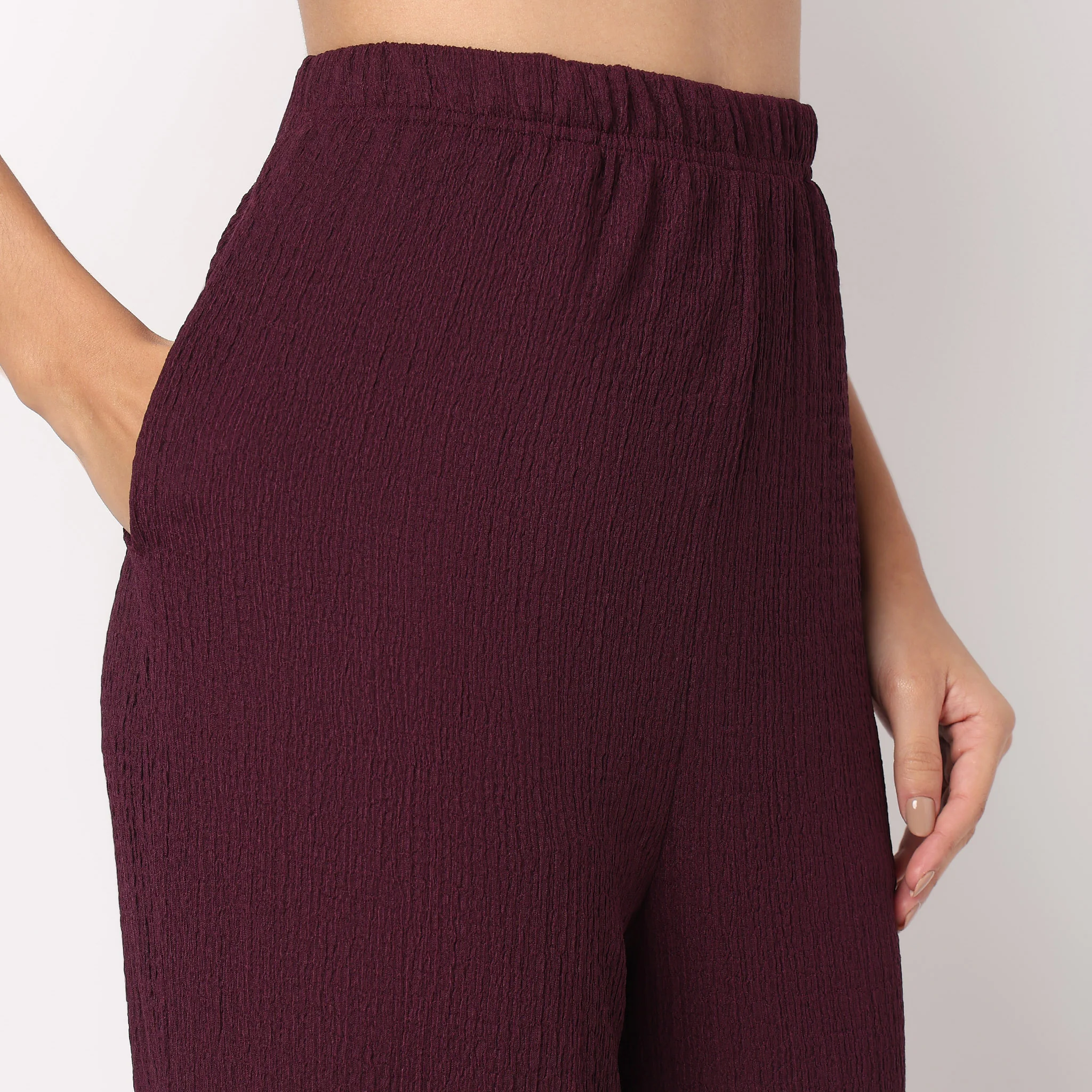 Relaxed Fit High Rise Palazzo With Elasticated Waistband - Image 19