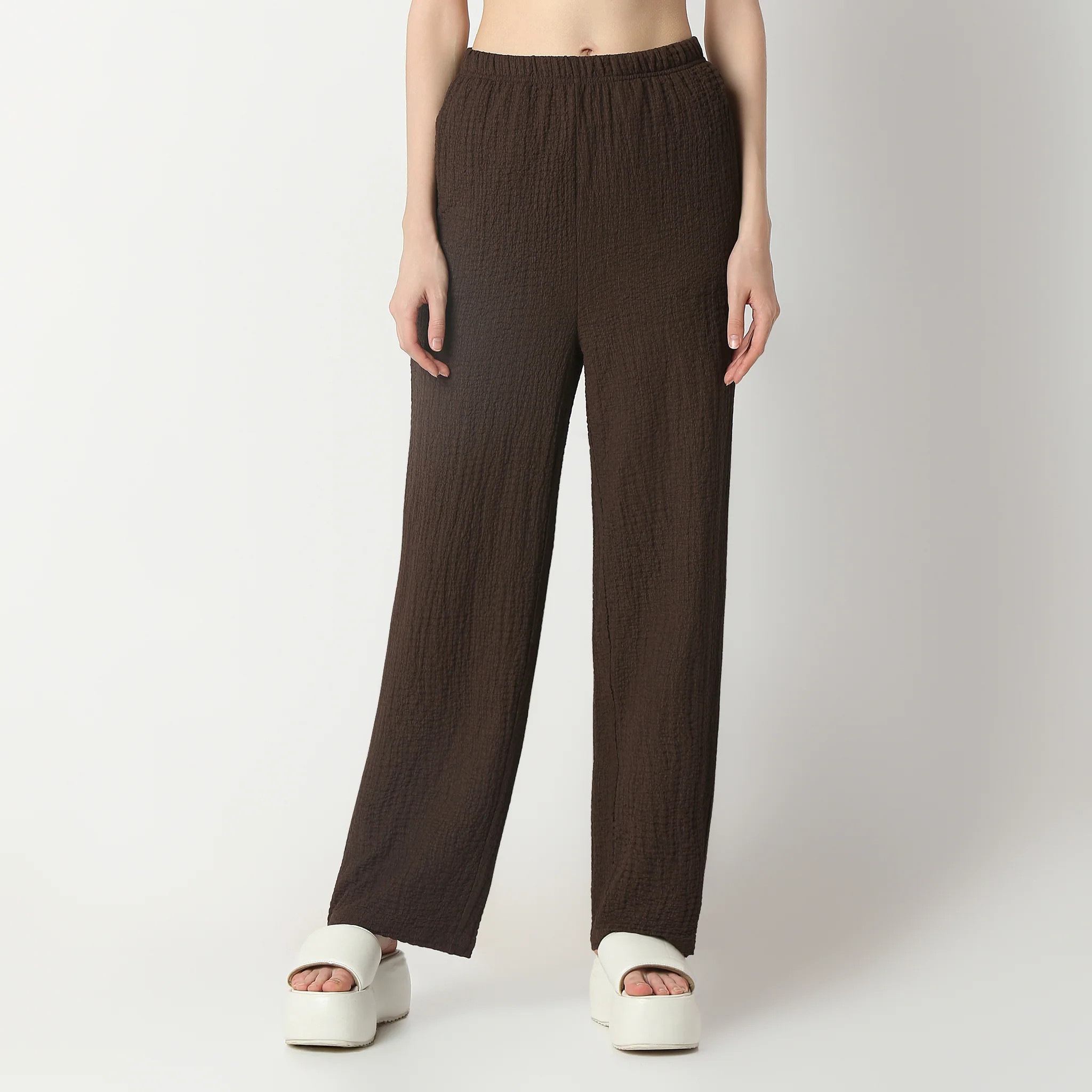 Relaxed Fit High Rise Palazzo With Elasticated Waistband - Image 2