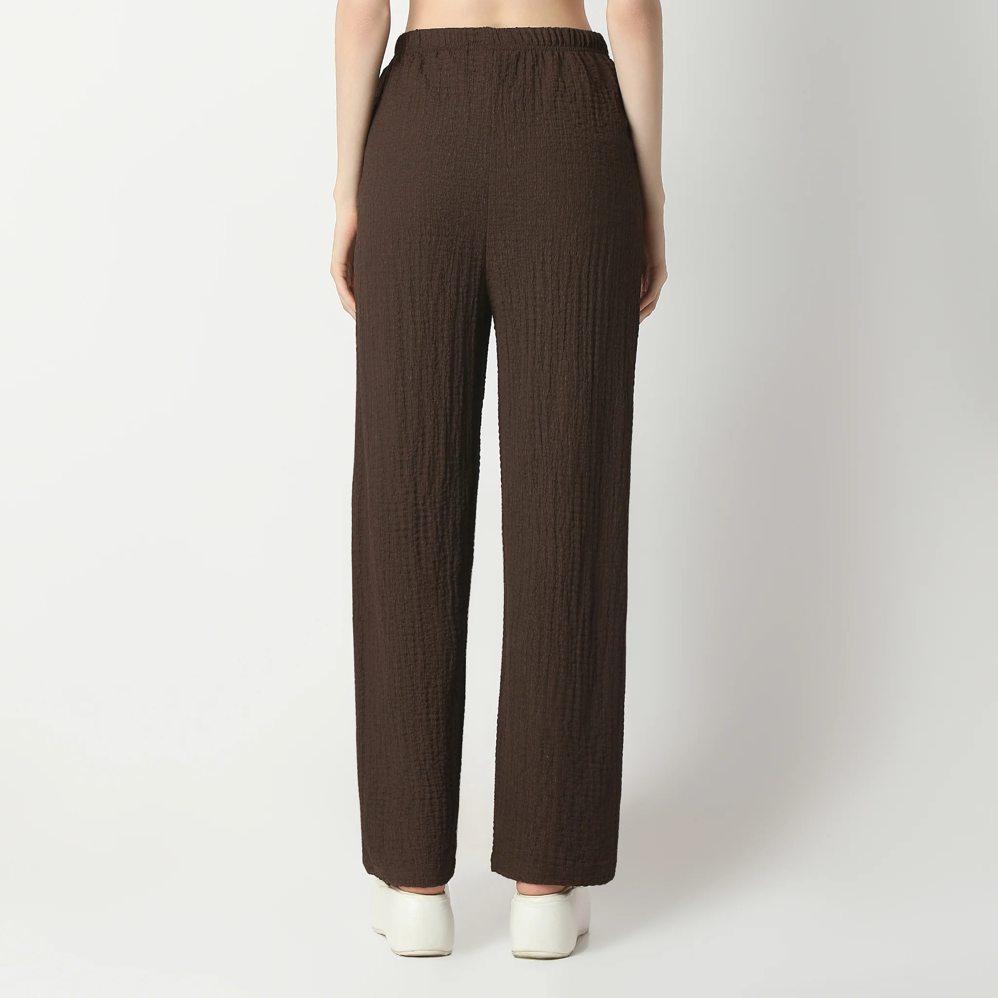 Relaxed Fit High Rise Palazzo With Elasticated Waistband - Image 3