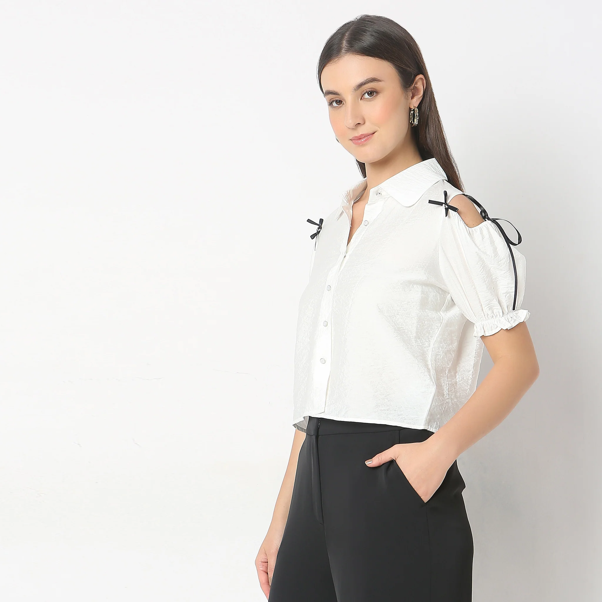 Relaxed Fit Solid Shirt - Image 5