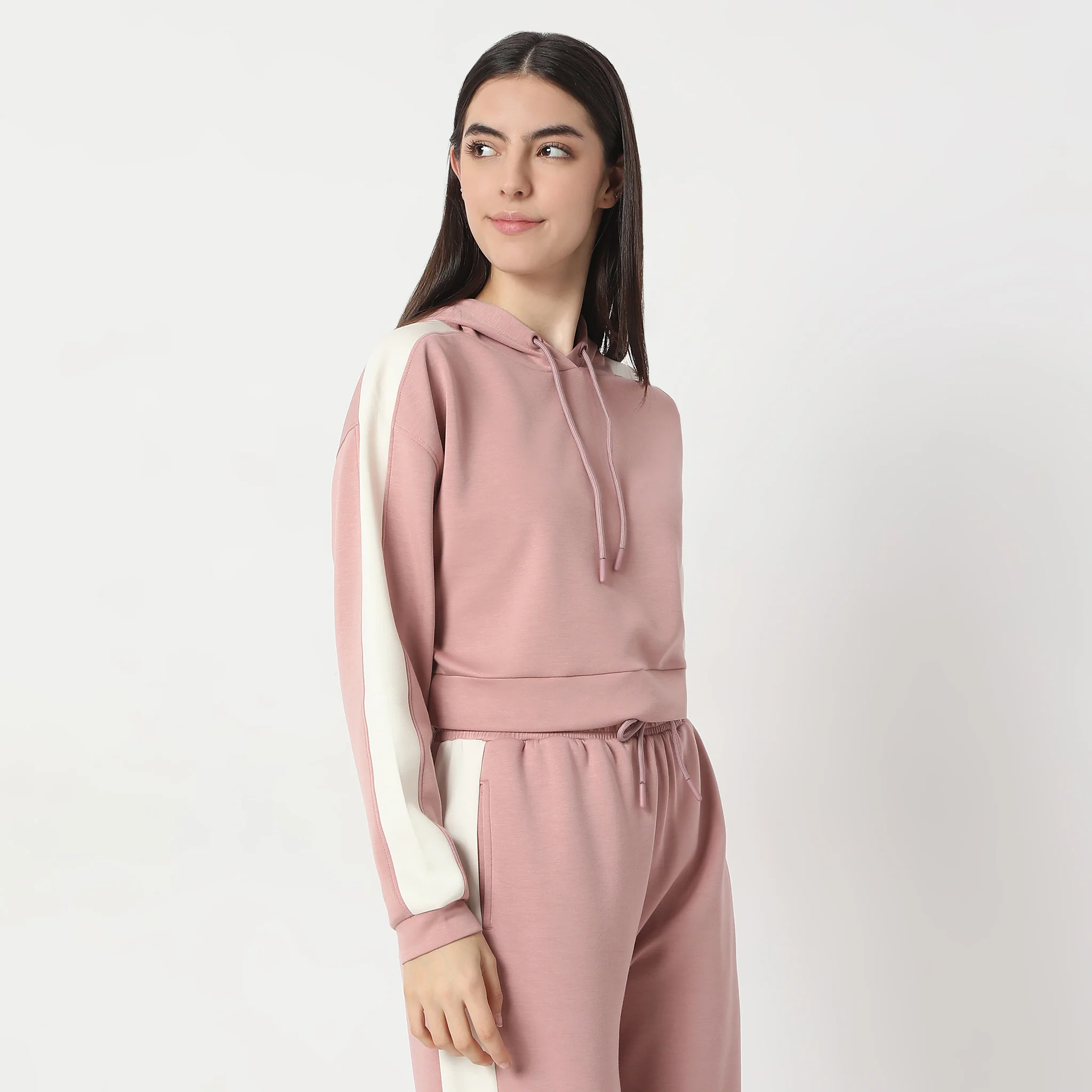 Relaxed Fit Full Sleeve With Hoodie And Drawstring T-Shirt - Image 4