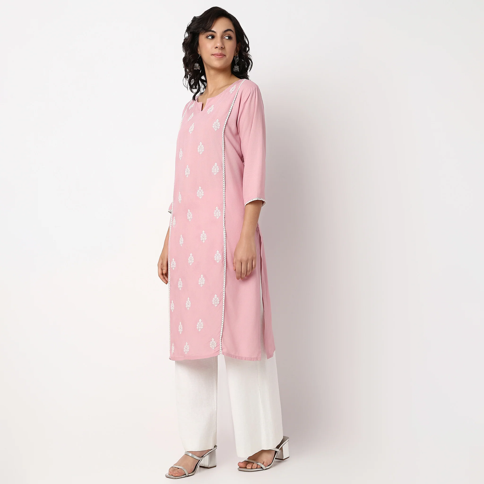 Embroidered Center Panel Straight Kurta - Image 10