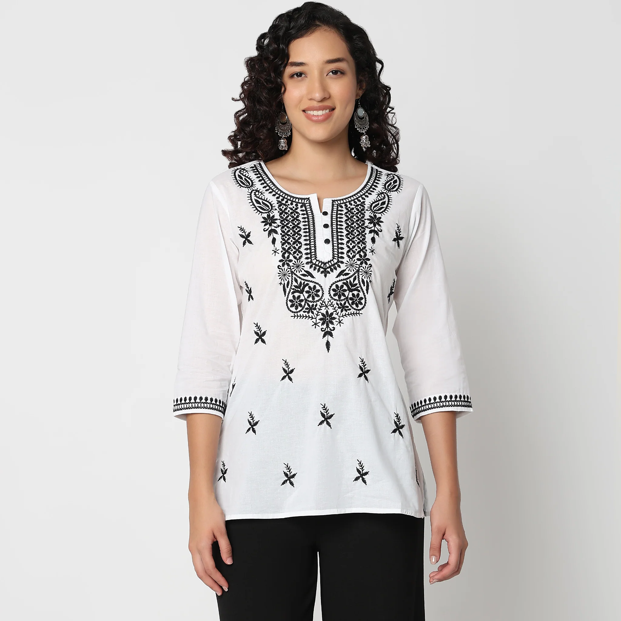 Round Neck Embroidered Top - Image 2