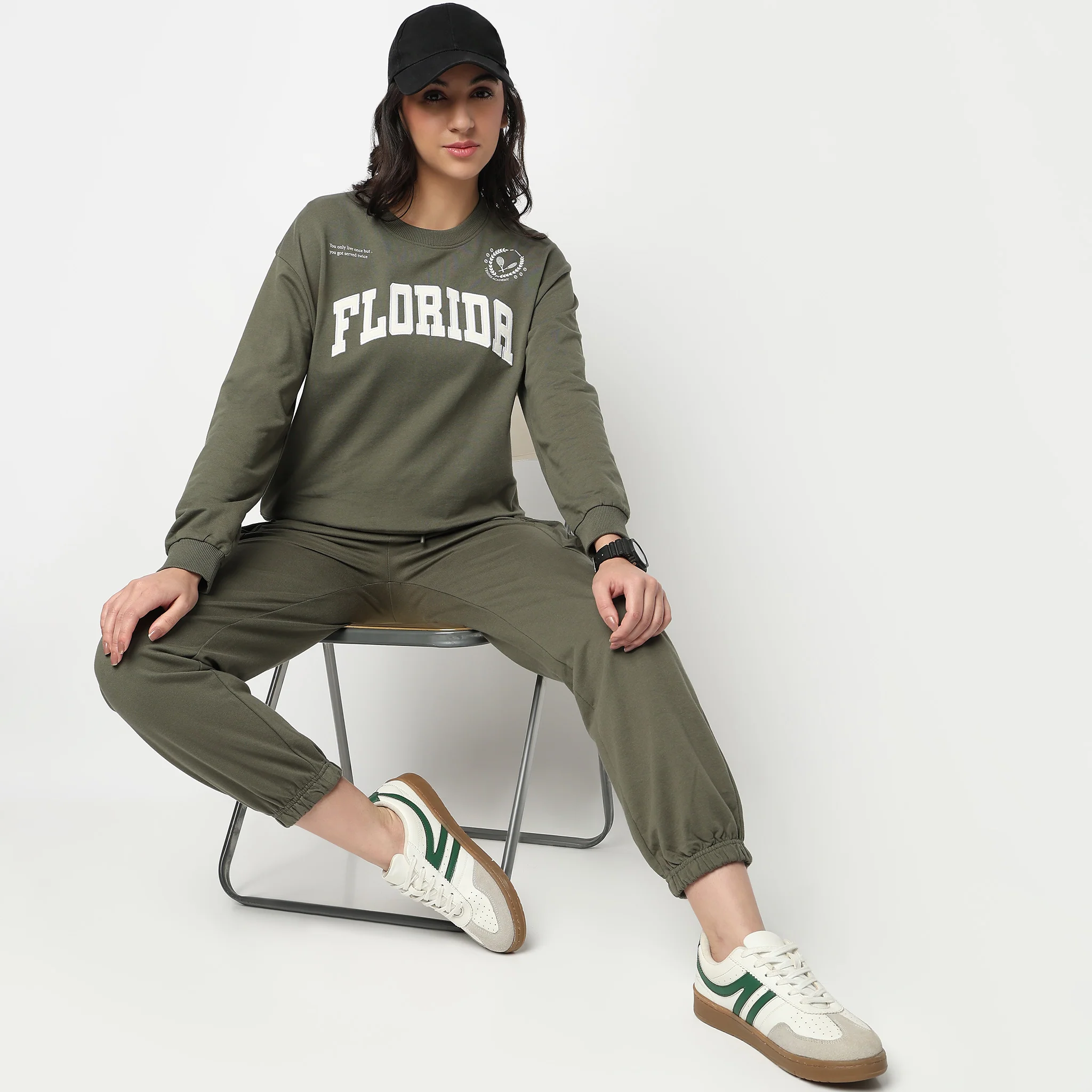 Round Neck Graphic Sweat Tee