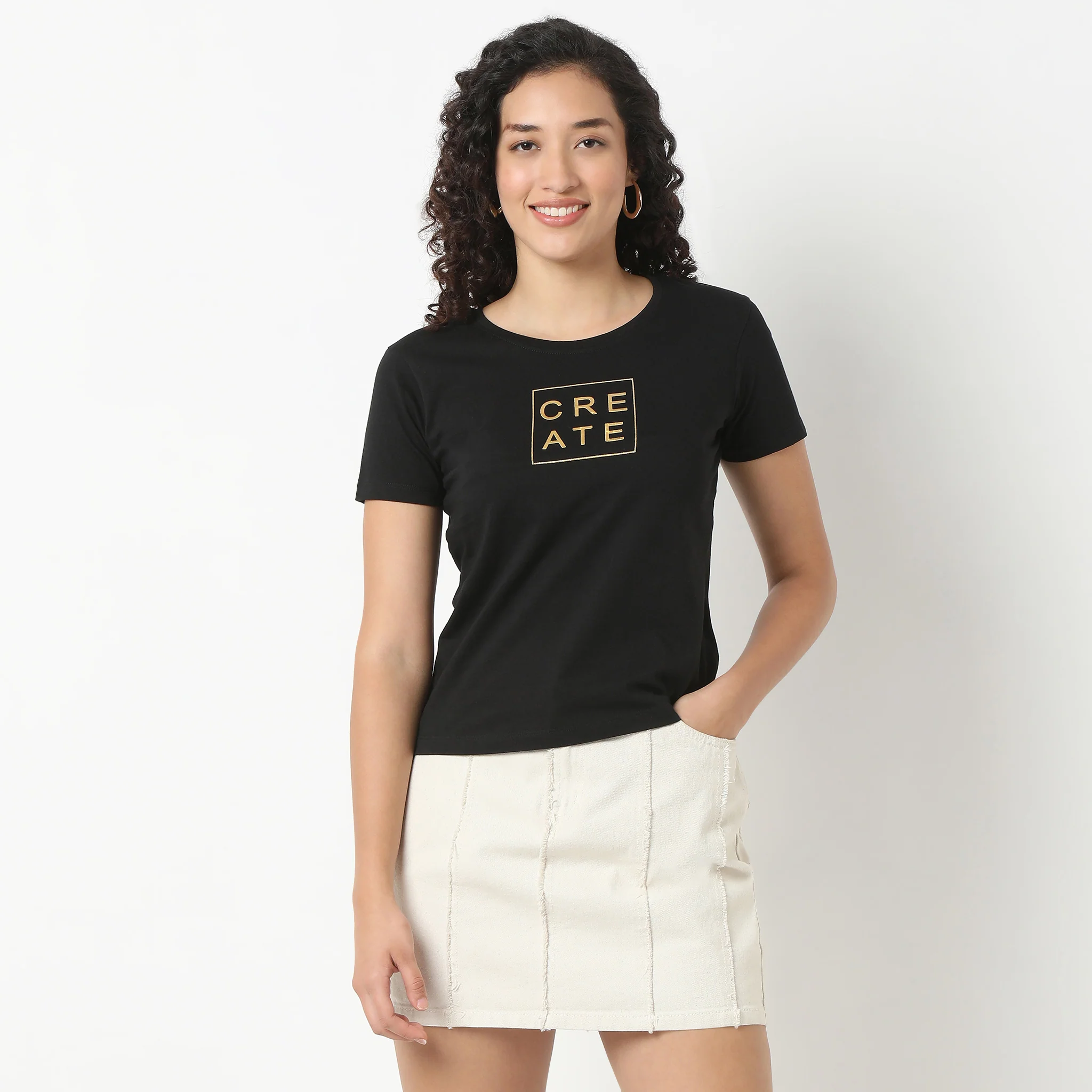 Round Neck Graphic T-Shirt - Image 2