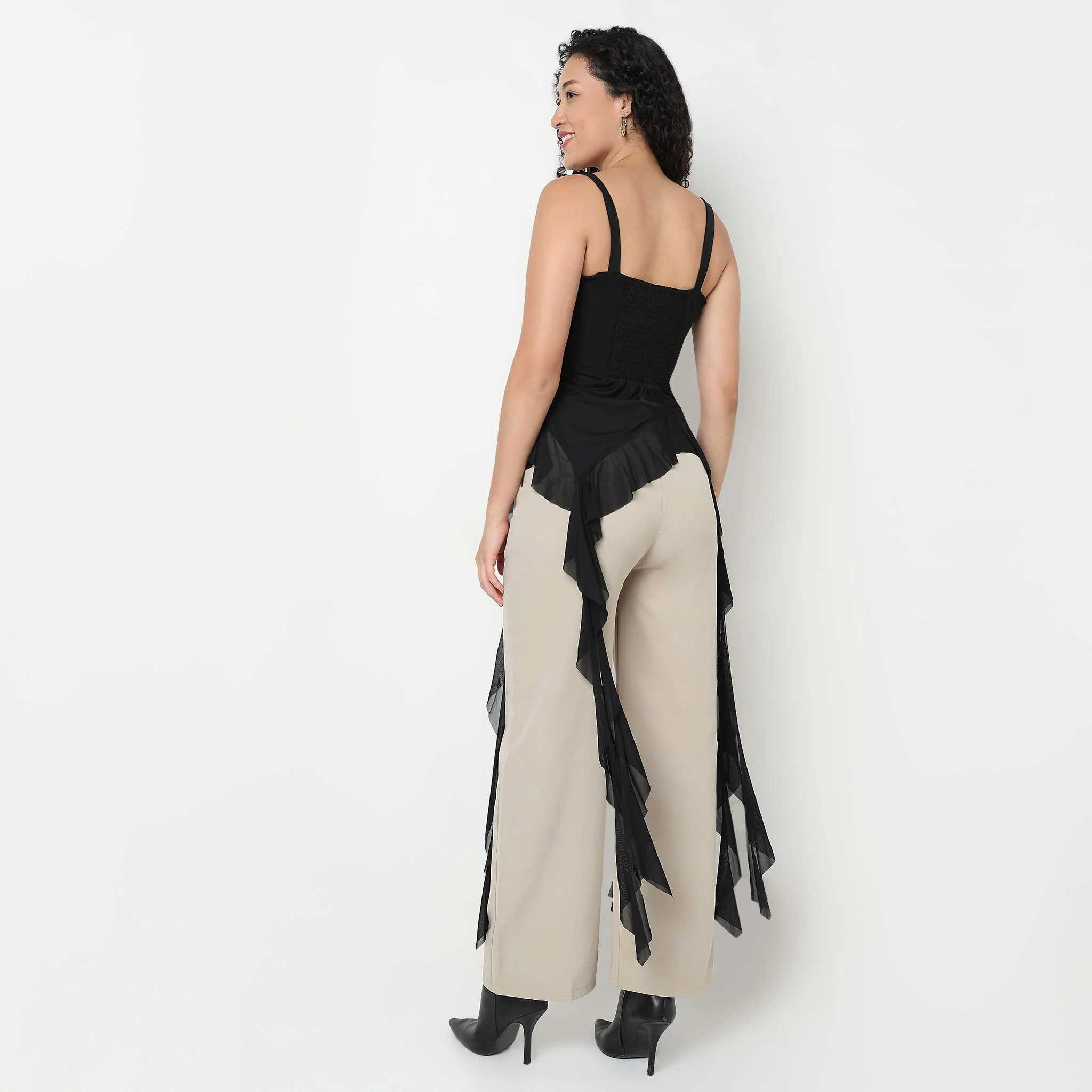 Ruffle Square Neck Longline Top - Image 3