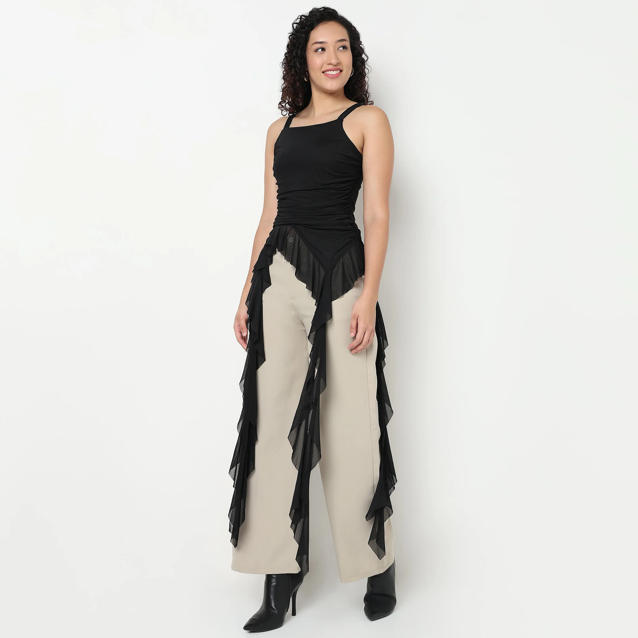 Ruffle Square Neck Longline Top - Image 5