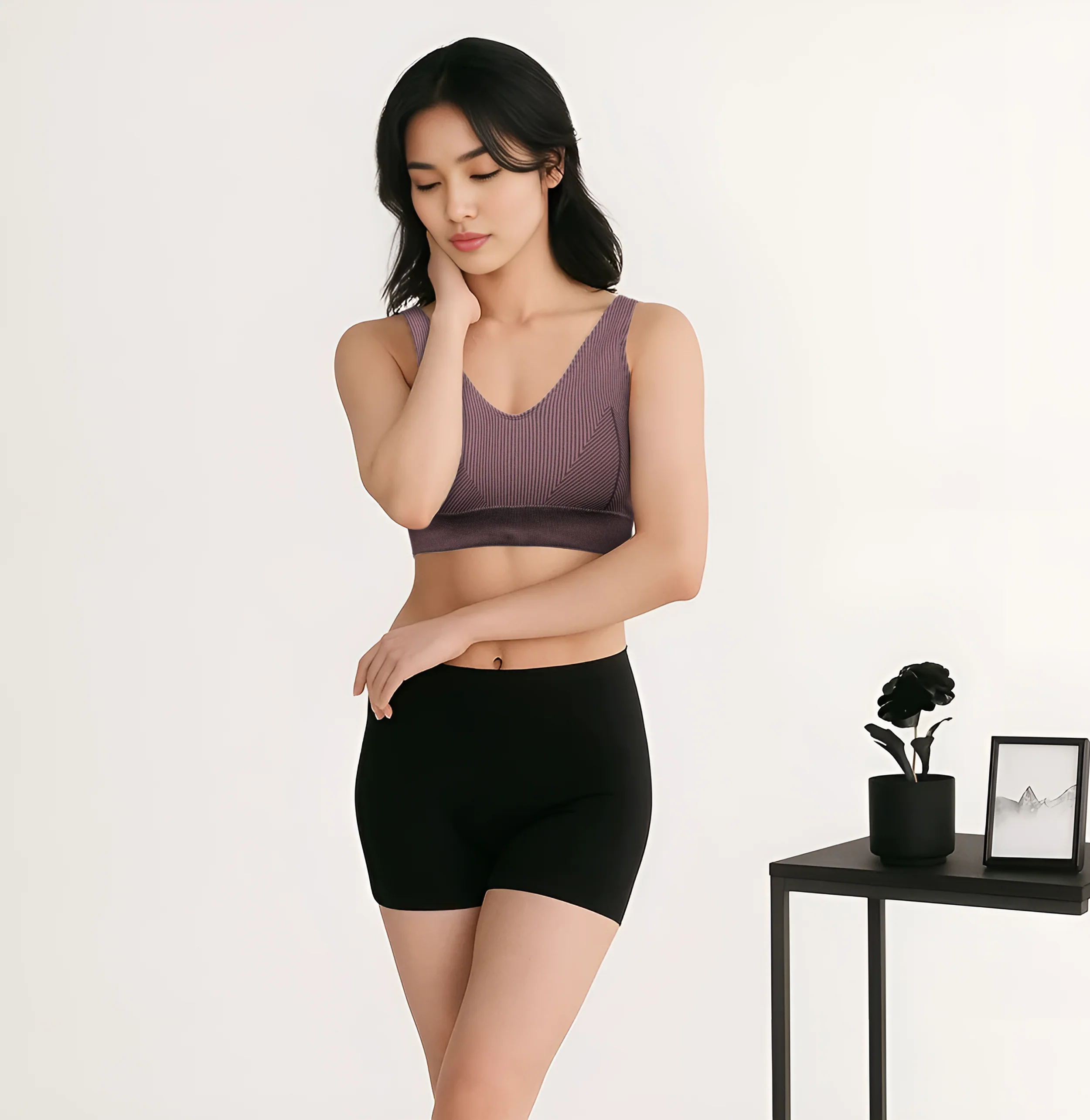 Seamless Beginner Cami With Plunge Neck Line Bra - Image 7