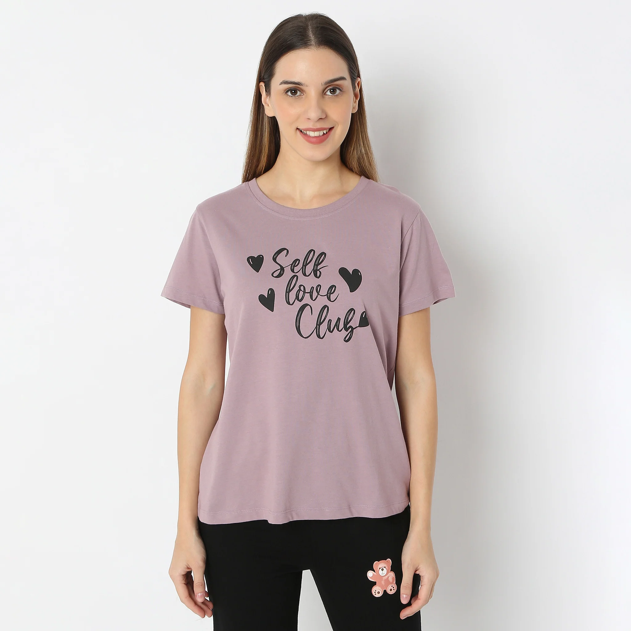 Self-Love Text Print Lounge T-Shirt - Image 2