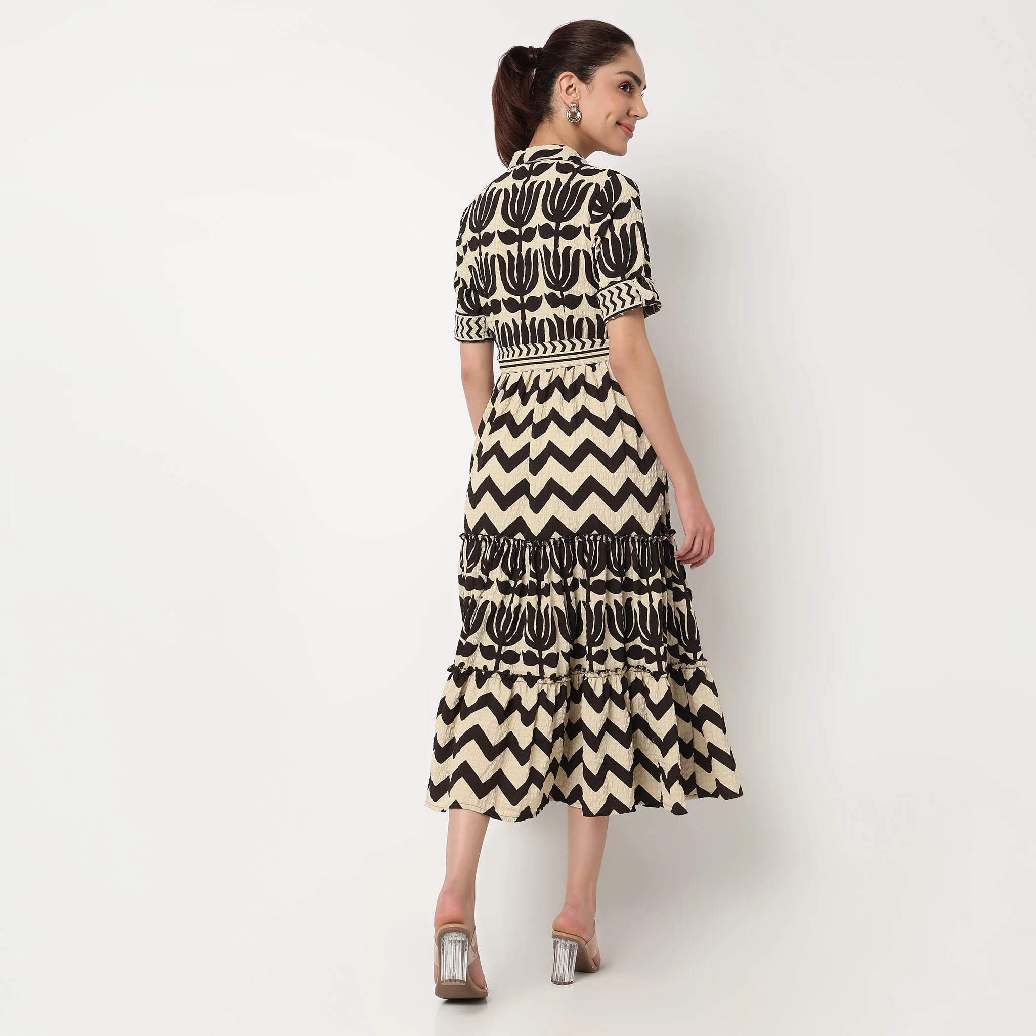 Shirt Printed Tiered Dress - Image 3