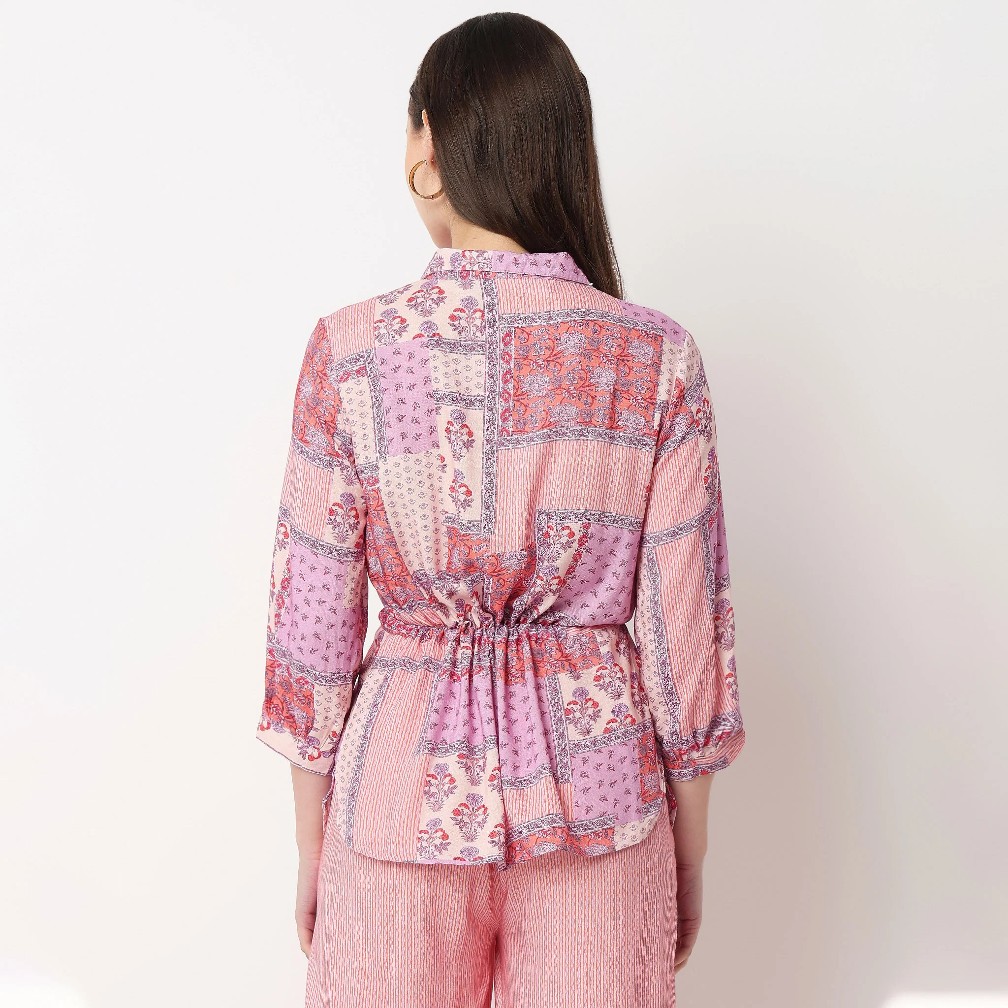 Shirt With Waist Tie Up Through Tunnel - Image 3