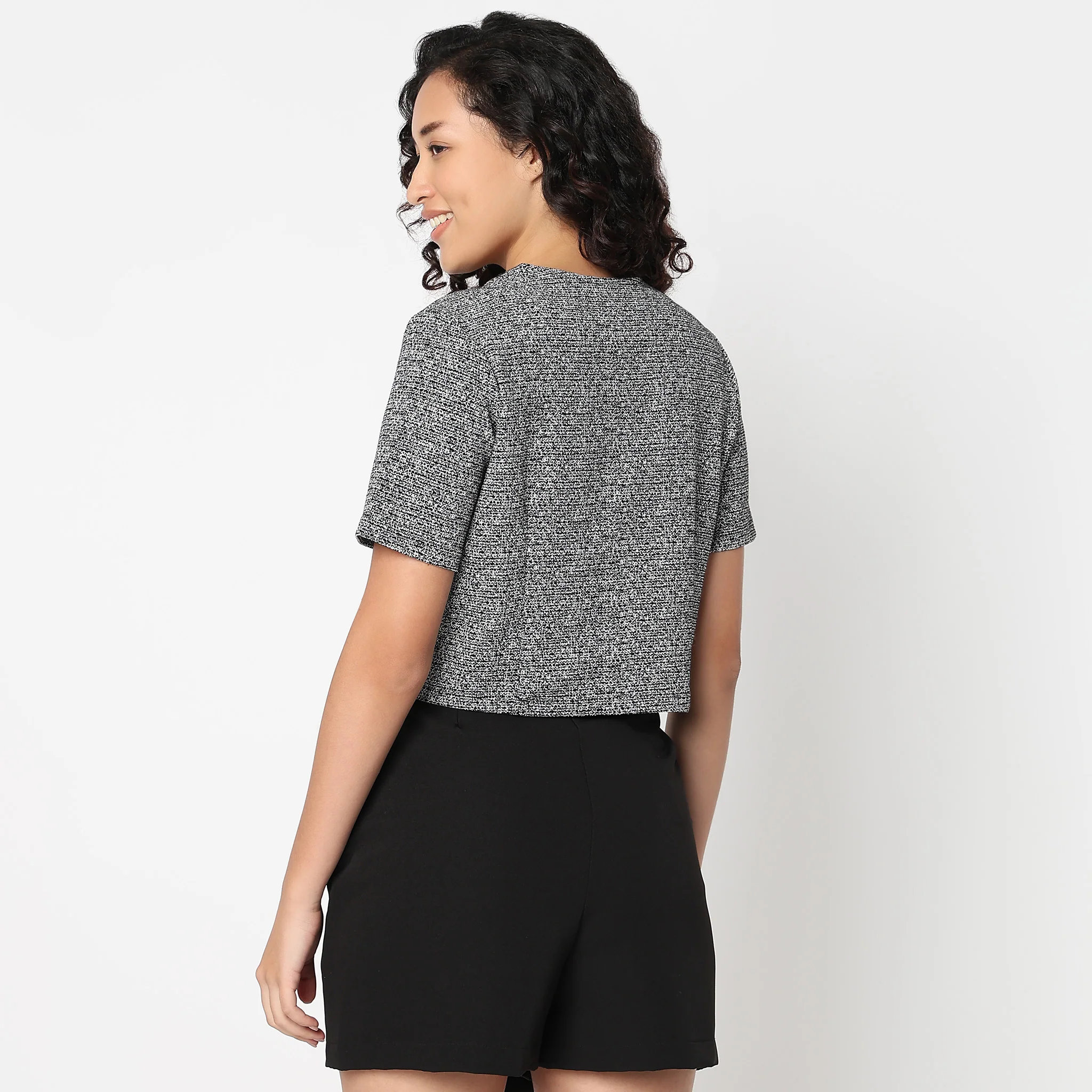 Short Sleeve Woven Structured Shirt - Image 3