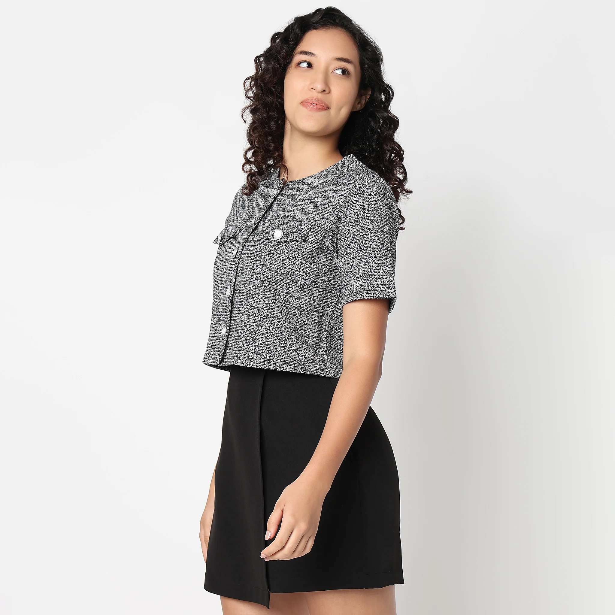 Short Sleeve Woven Structured Shirt - Image 5