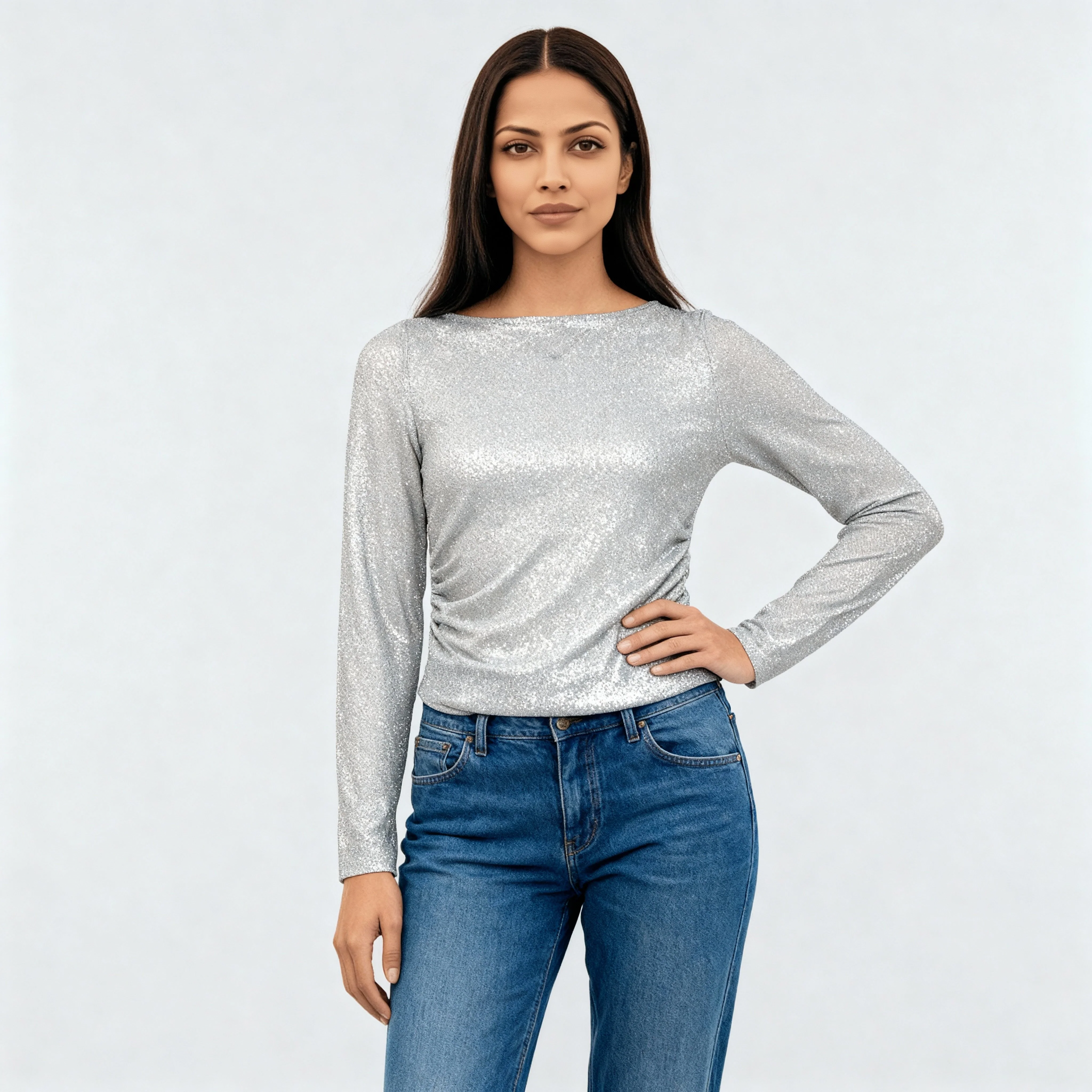 Side Ruched Fitted Betty Top - Image 2