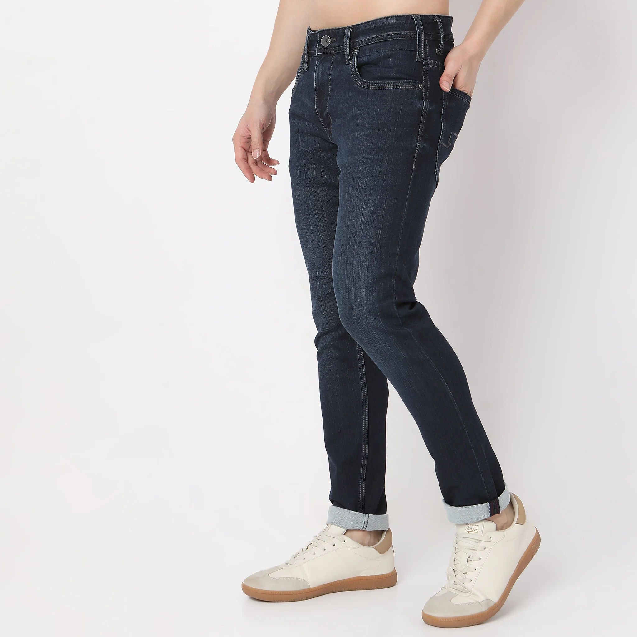 Skinny Comfort 3D Whiskers Full Length Jeans - Image 5