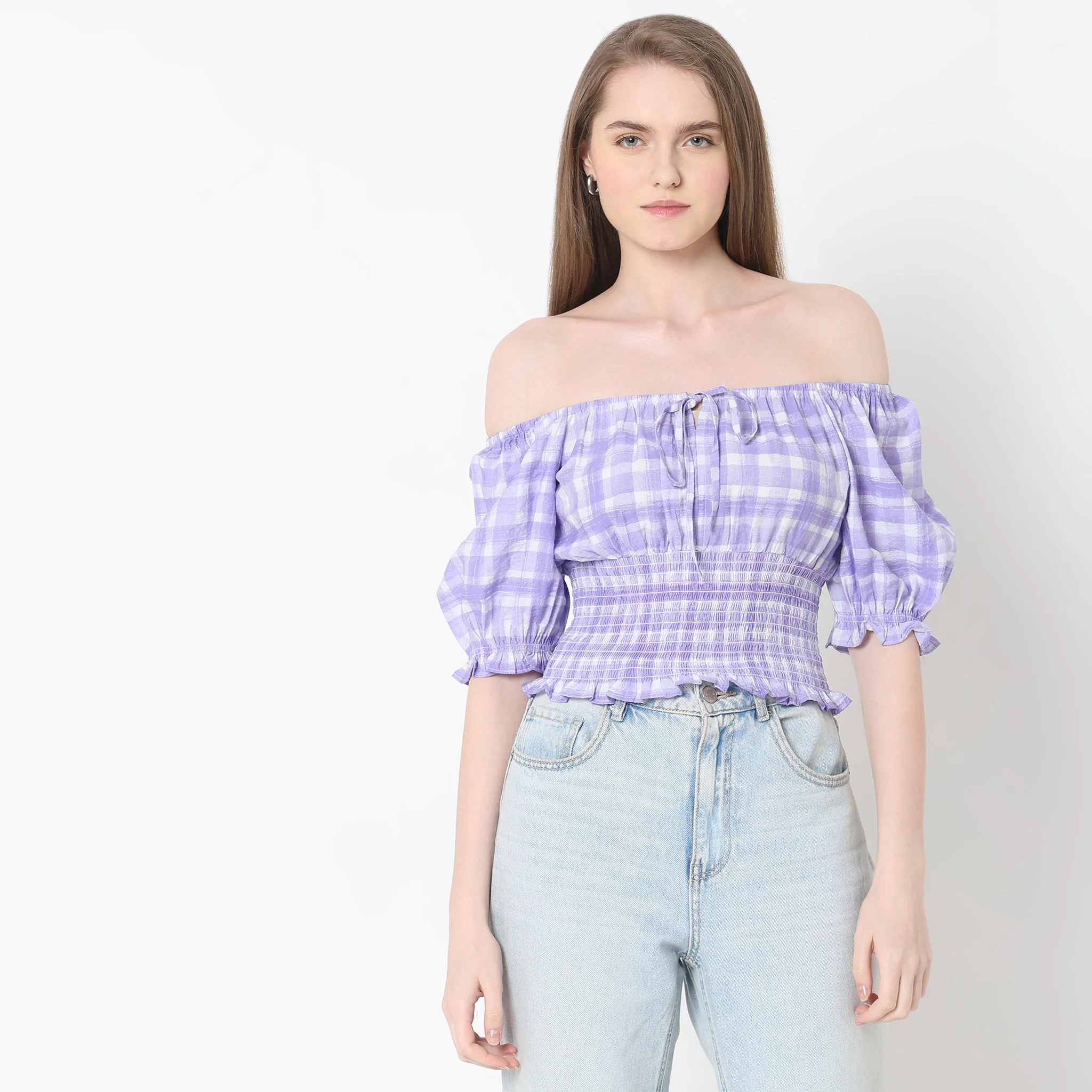 Skinny Fit Checkered Top - Image 2