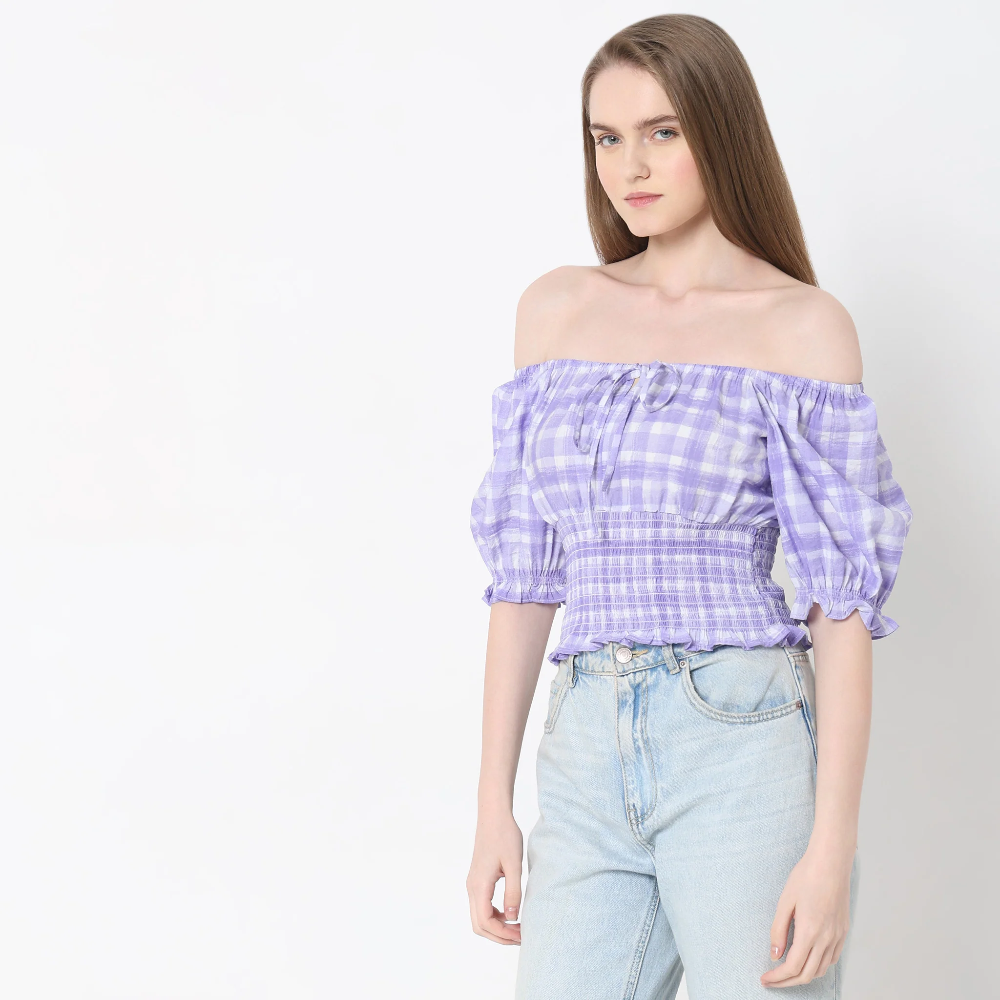 Skinny Fit Checkered Top - Image 5