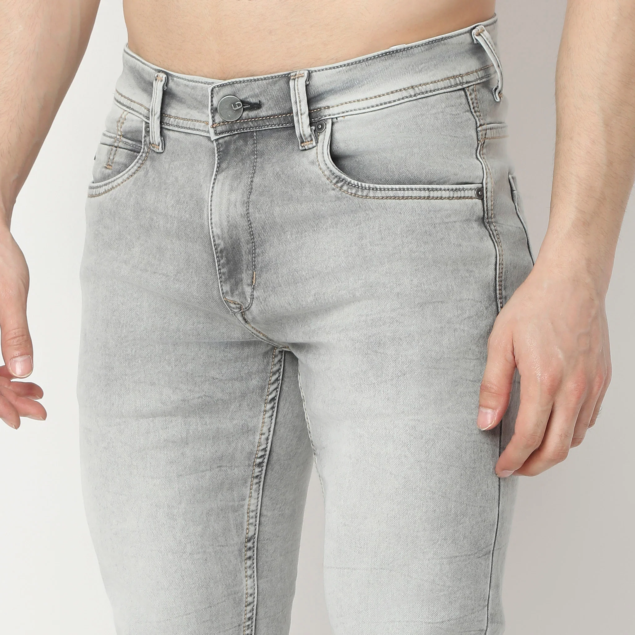 Skinny Fit Ice Washed Bleached Jeans - Image 4